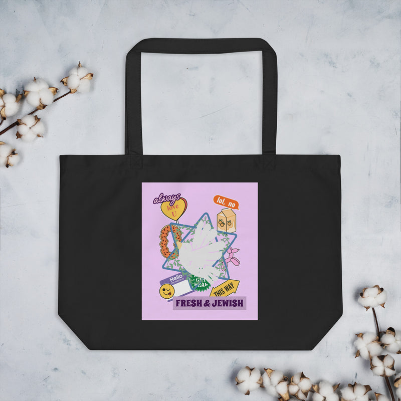 Shop Jewish | Pink | Large Organic Tote Bag