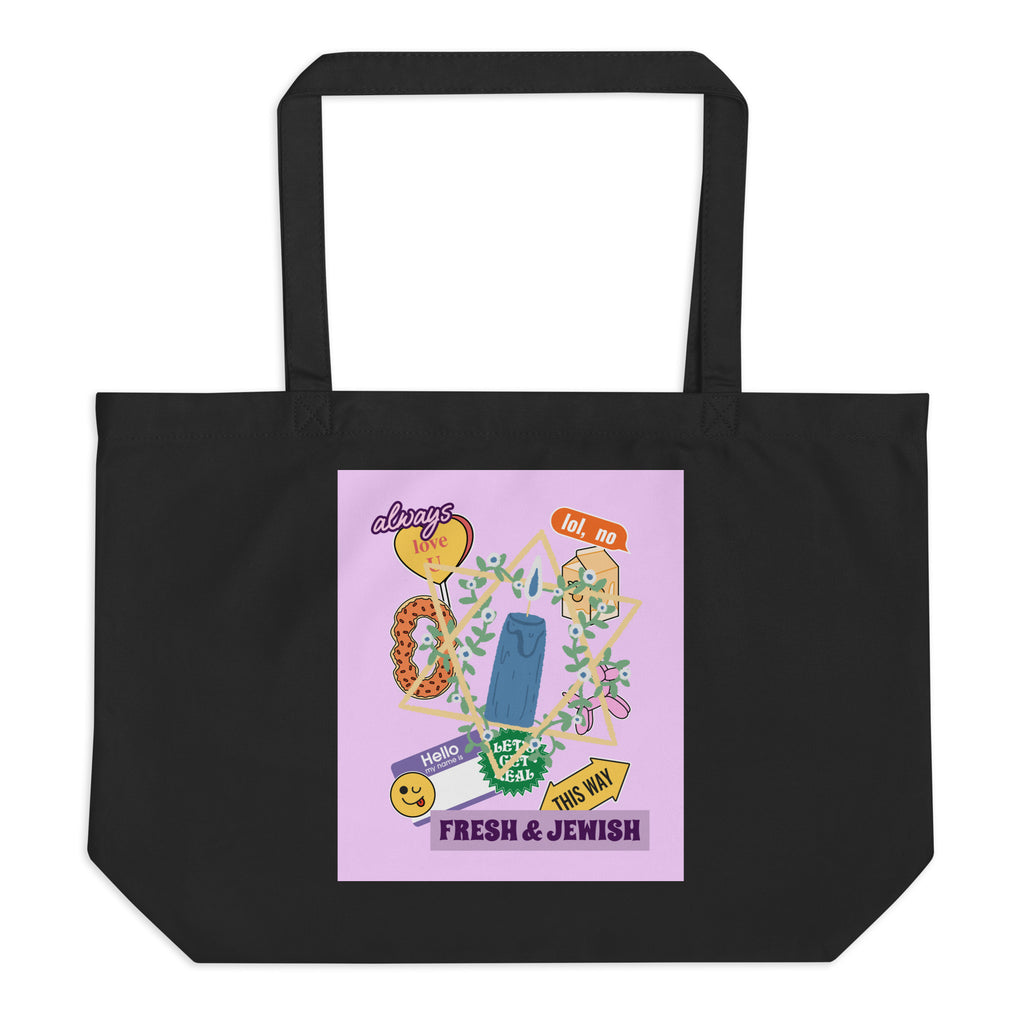 Shop Jewish | Pink | Large Organic Tote Bag