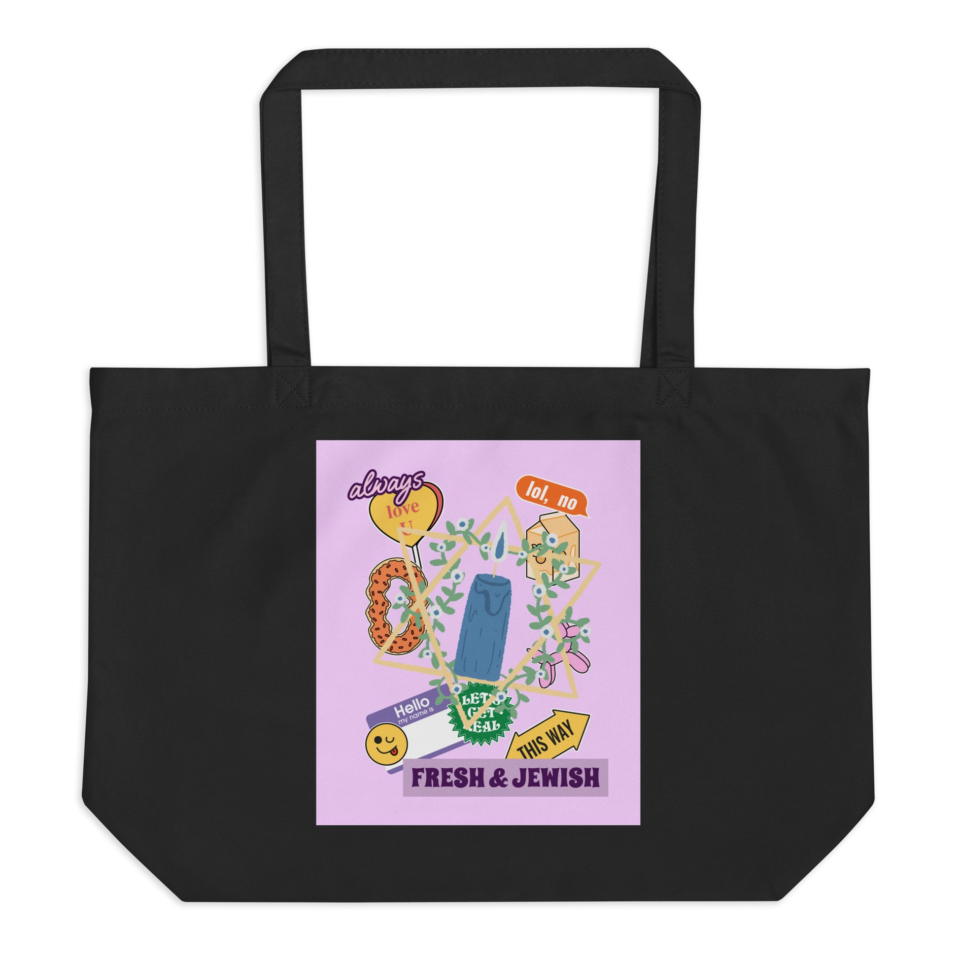 Shop Jewish | Pink | Large Organic Tote Bag