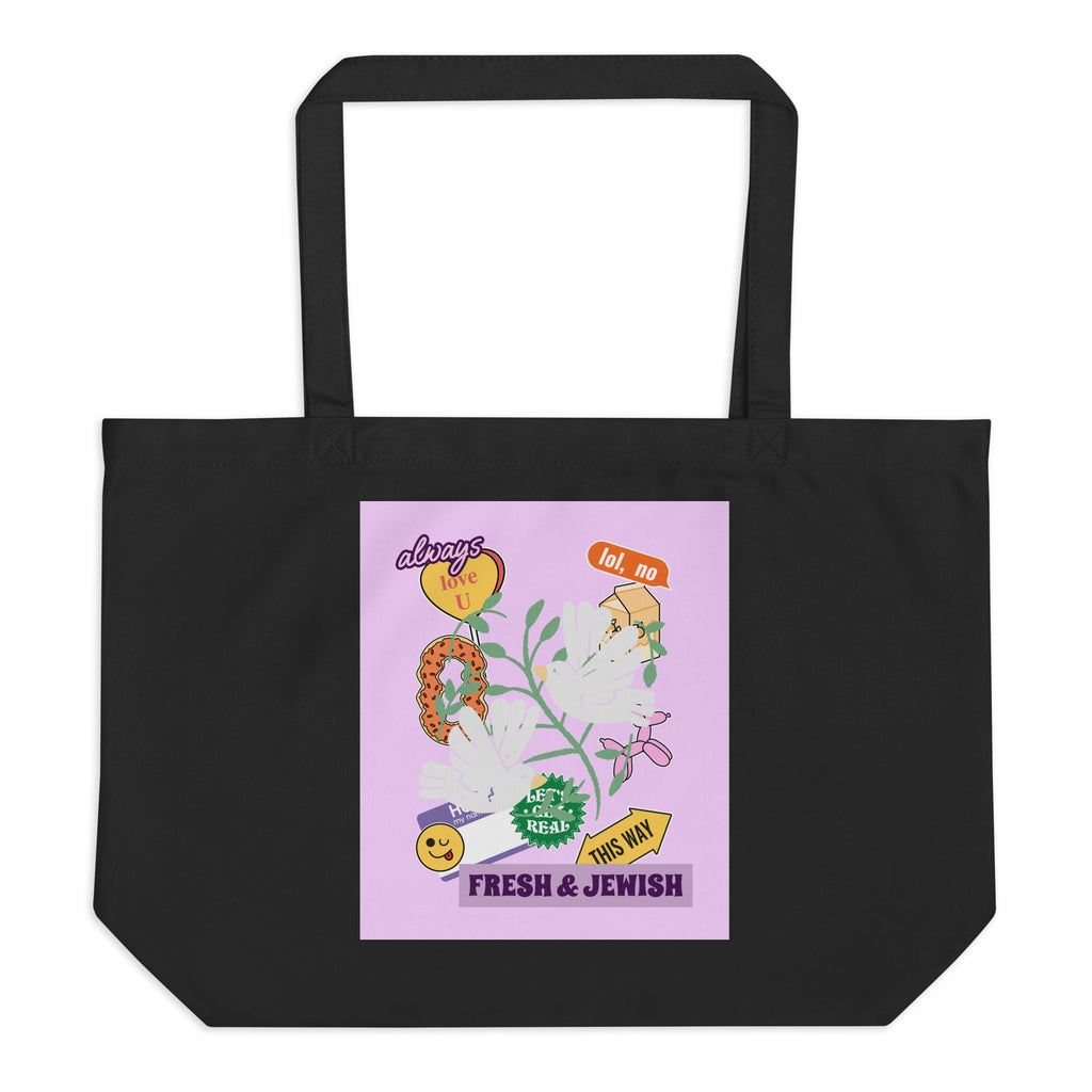 Shop Jewish | Pink | Large Organic Tote Bag