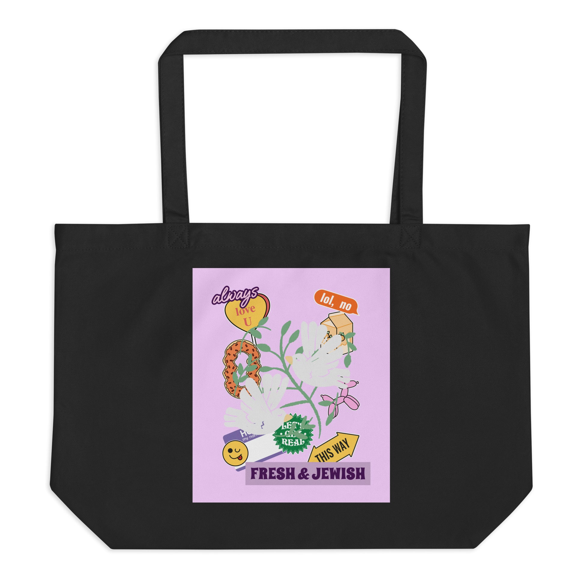 Shop Jewish | Pink | Large Organic Tote Bag