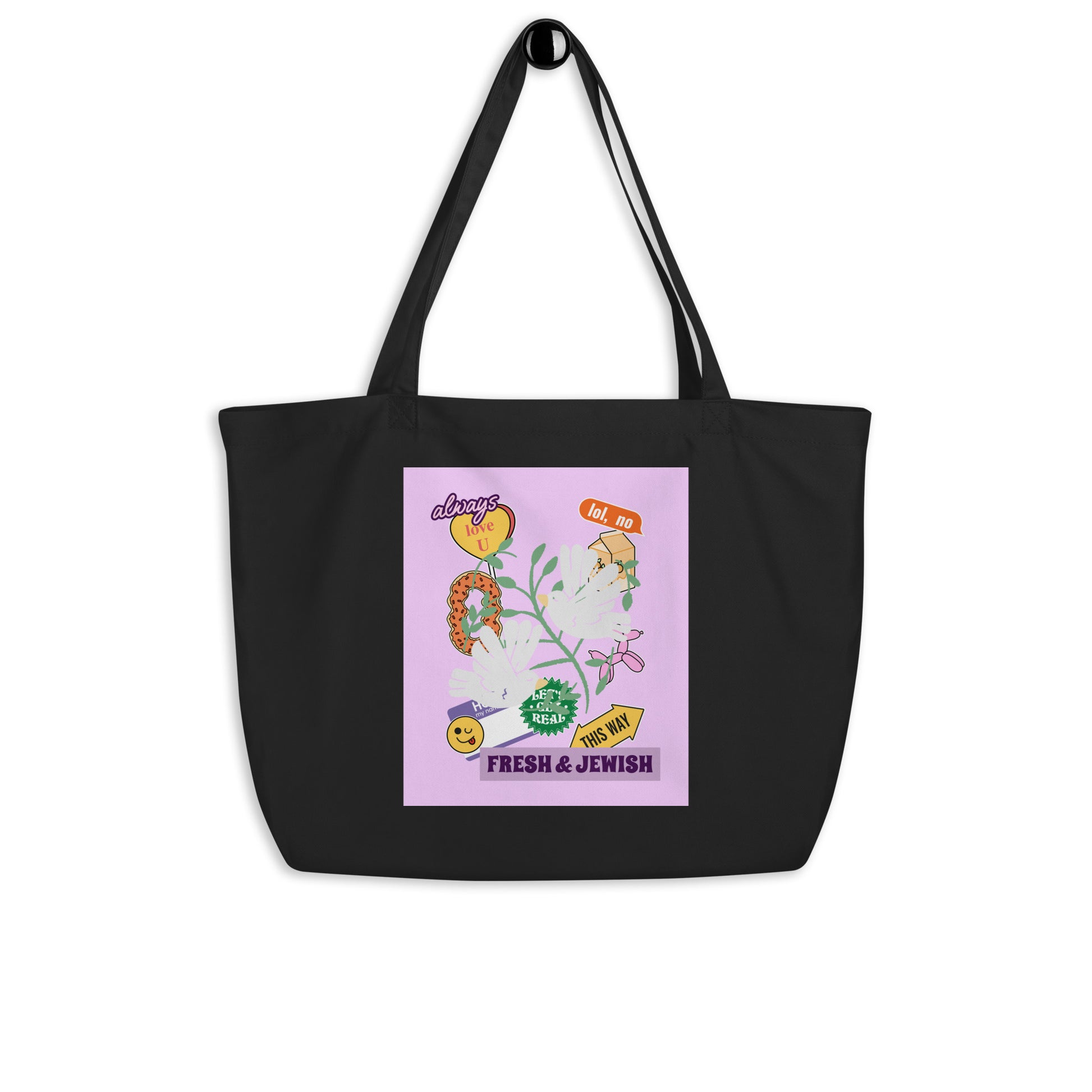 Shop Jewish | Pink | Large Organic Tote Bag