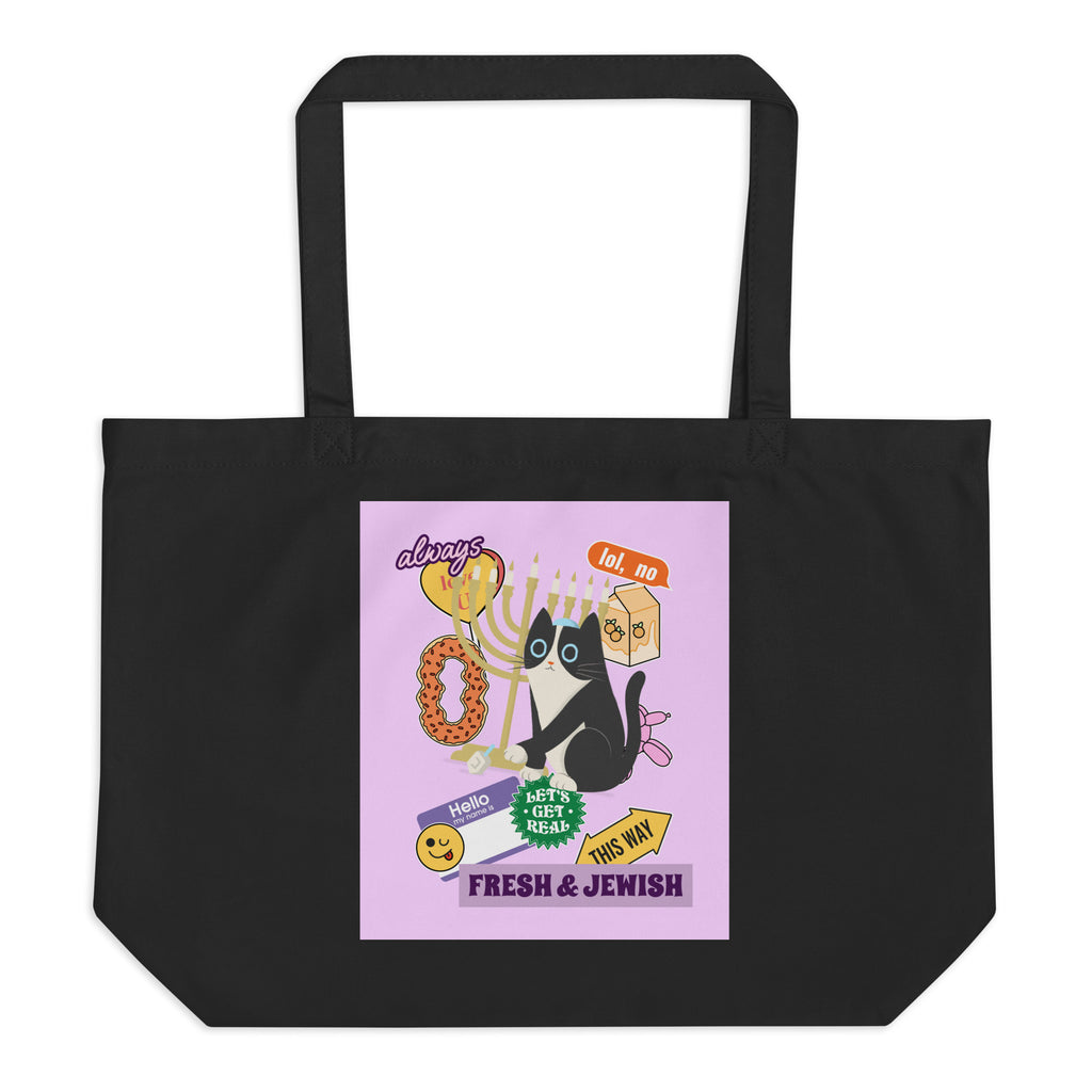 Shop Jewish | Pink | Large Organic Tote Bag Jouparty