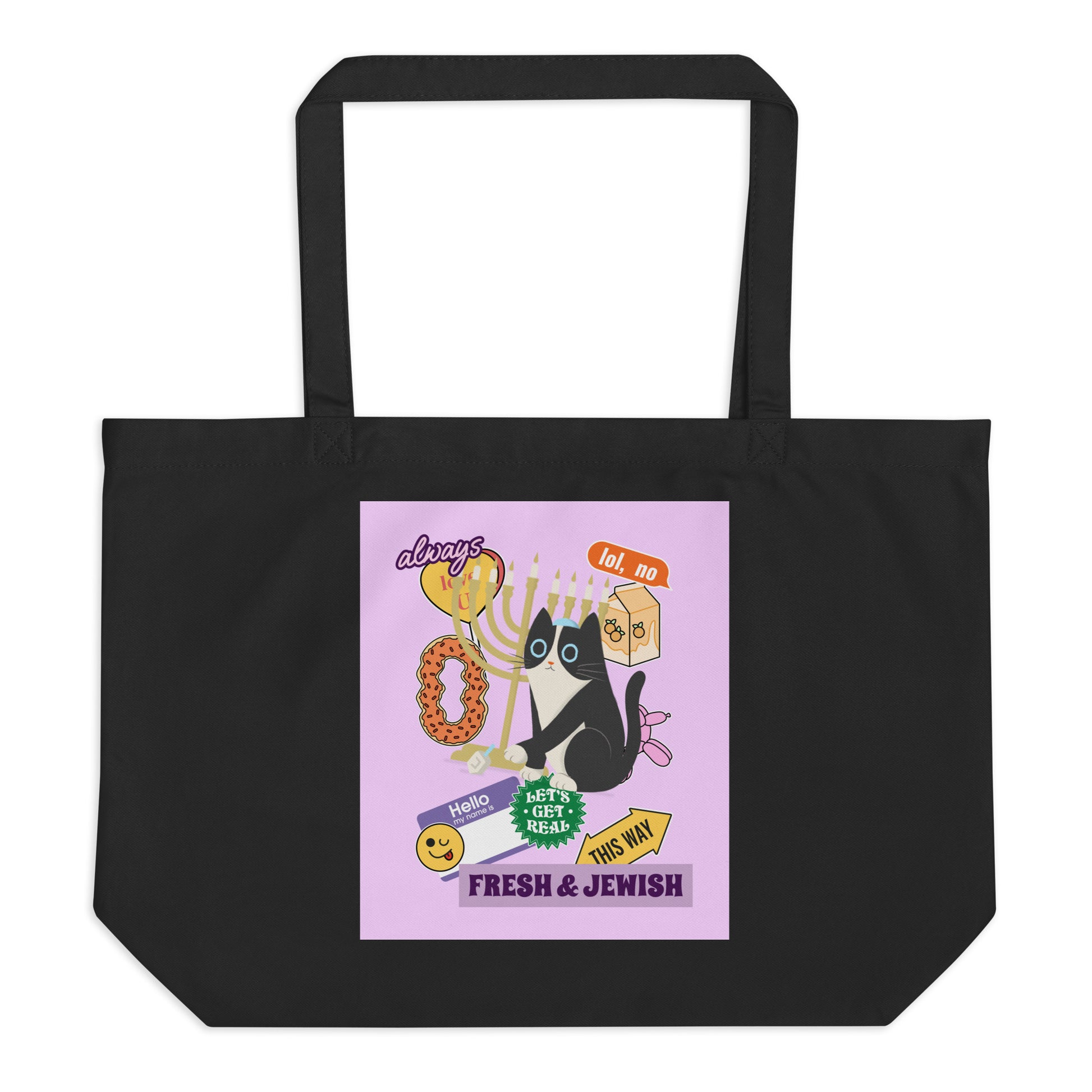 Shop Jewish | Pink | Large Organic Tote Bag Jouparty