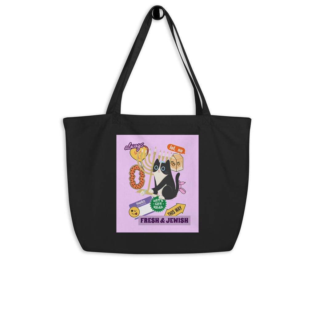 Shop Jewish | Pink | Large Organic Tote Bag Jouparty