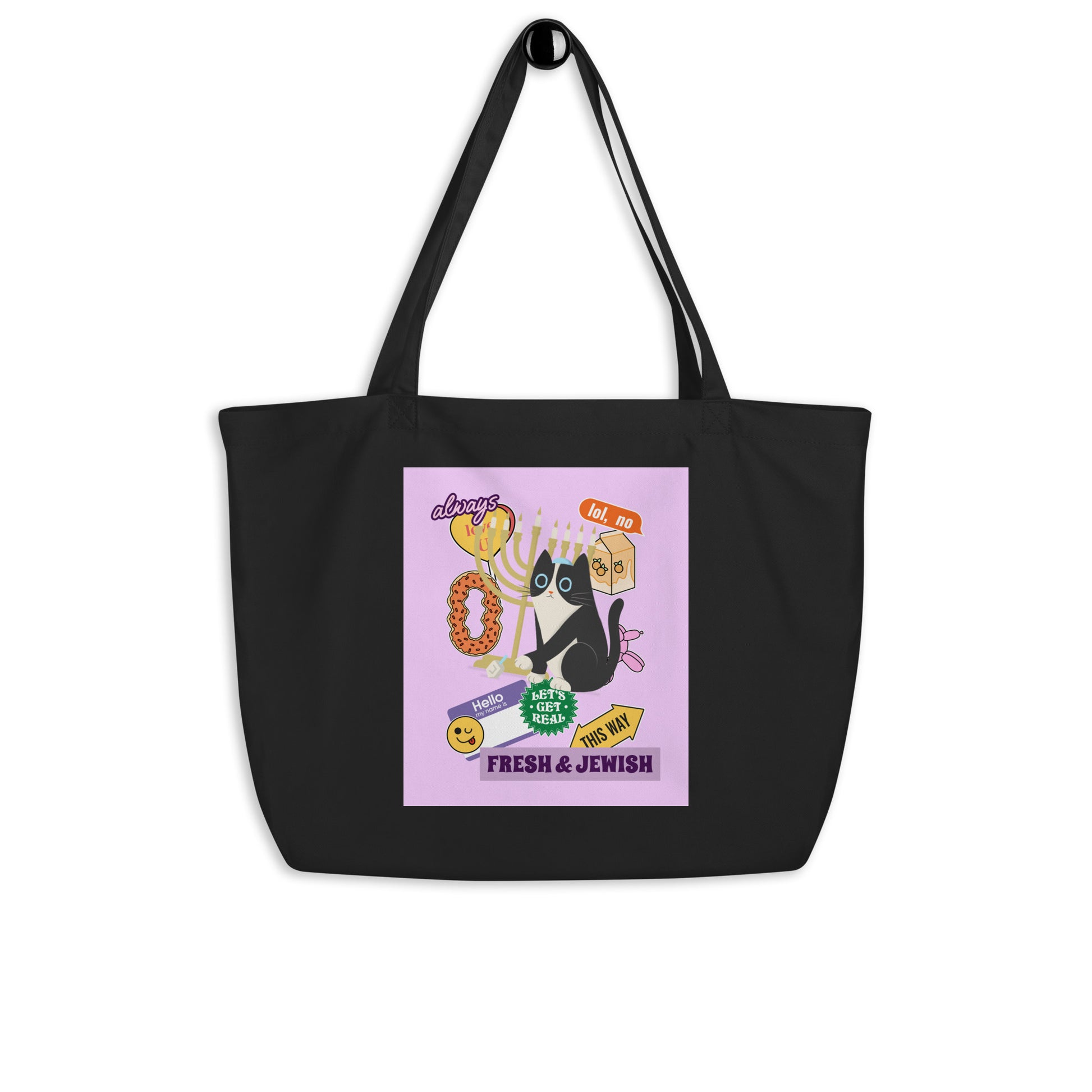 Shop Jewish | Pink | Large Organic Tote Bag Jouparty