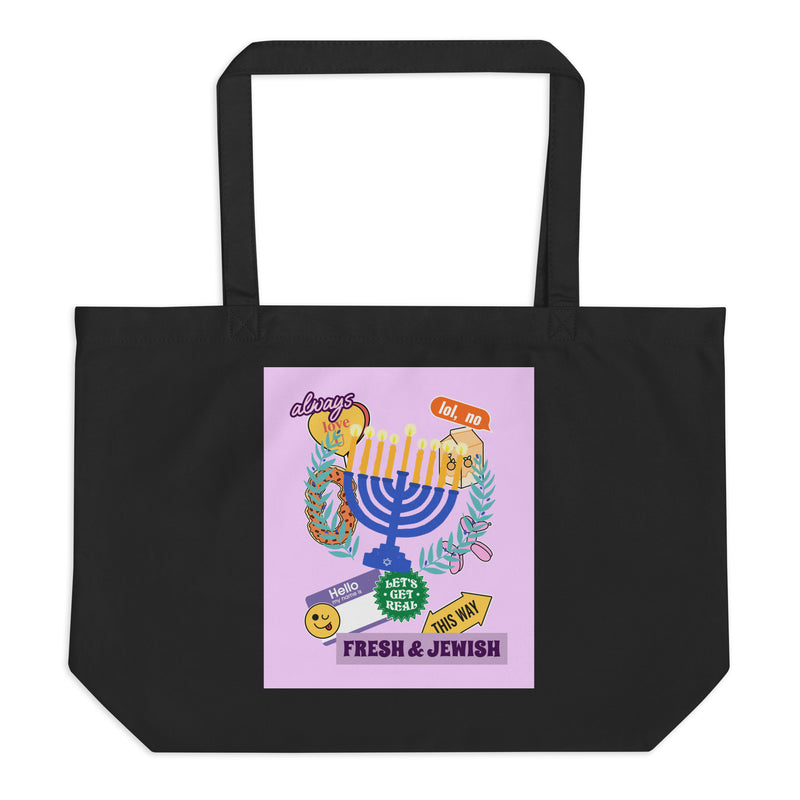 Shop Jewish | Pink | Large Organic Tote Bag
