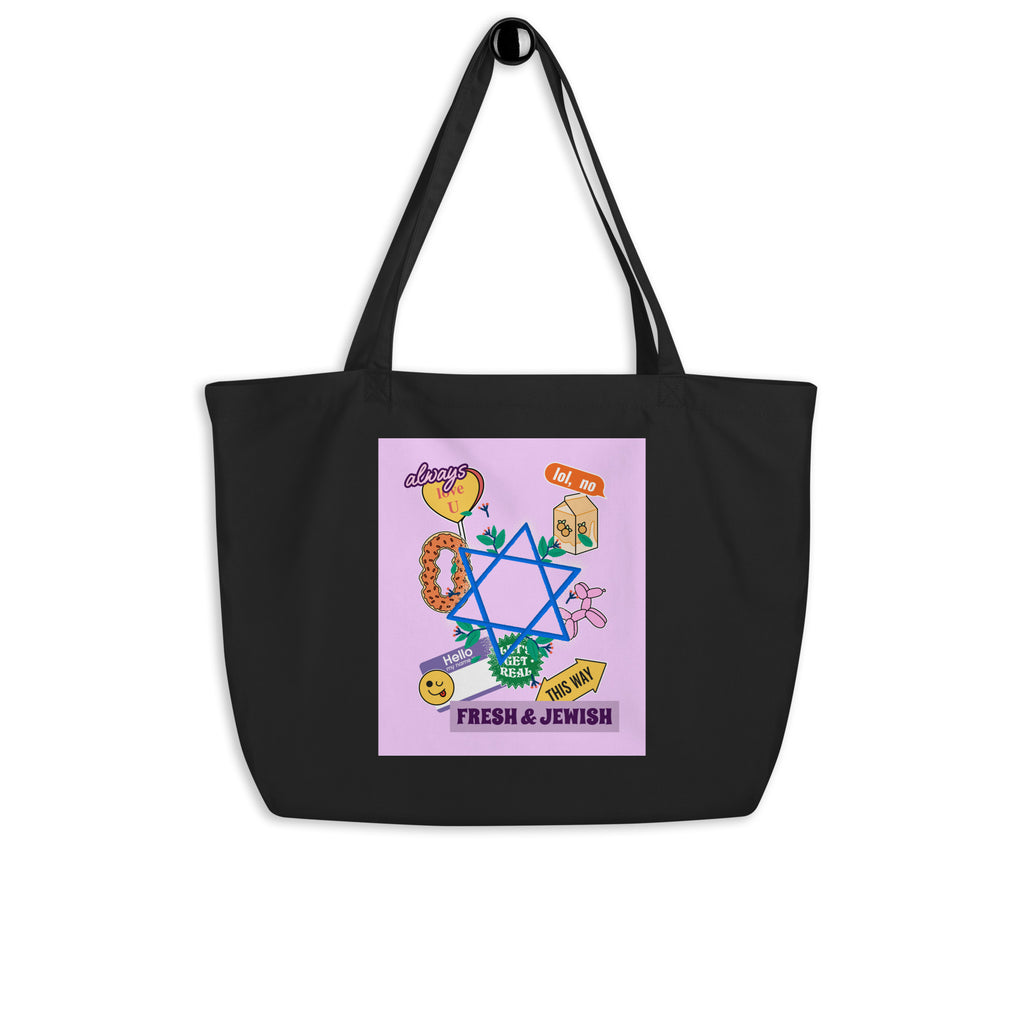 Shop Jewish | Pink | Large Organic Tote Bag