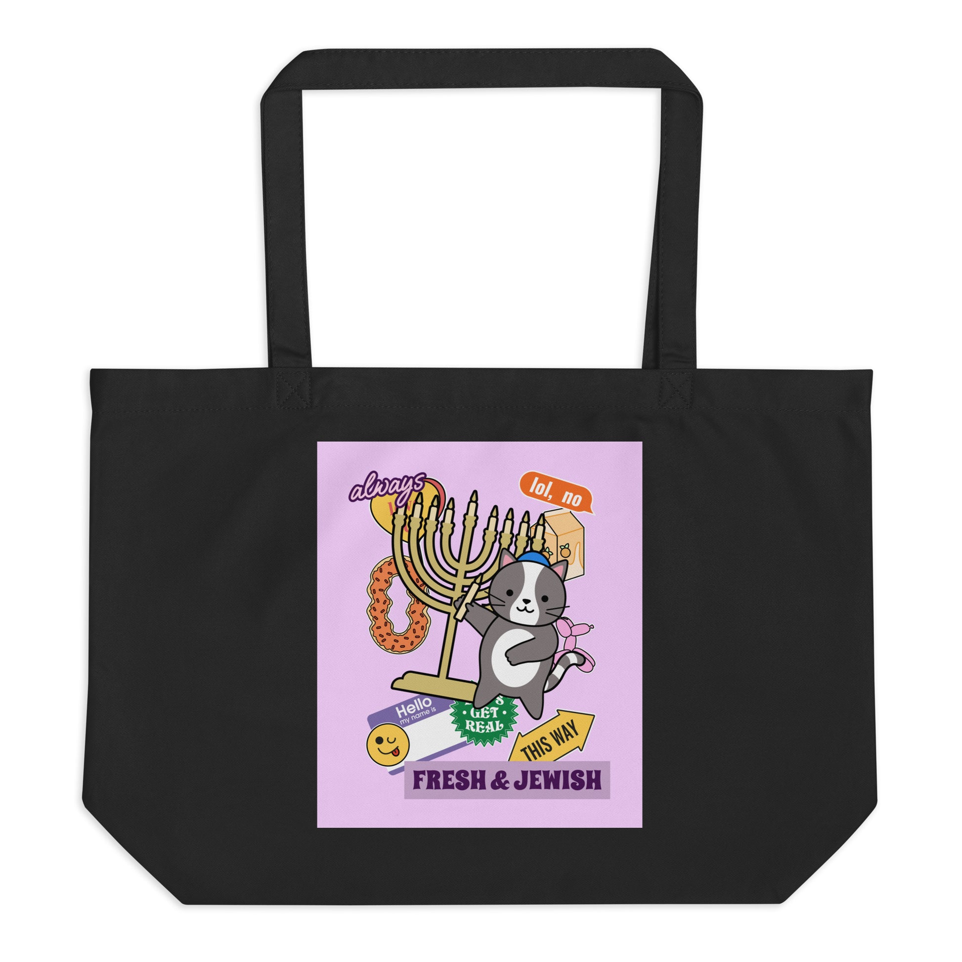 Shop Jewish | Pink | Large Organic Tote Bag Jouparty