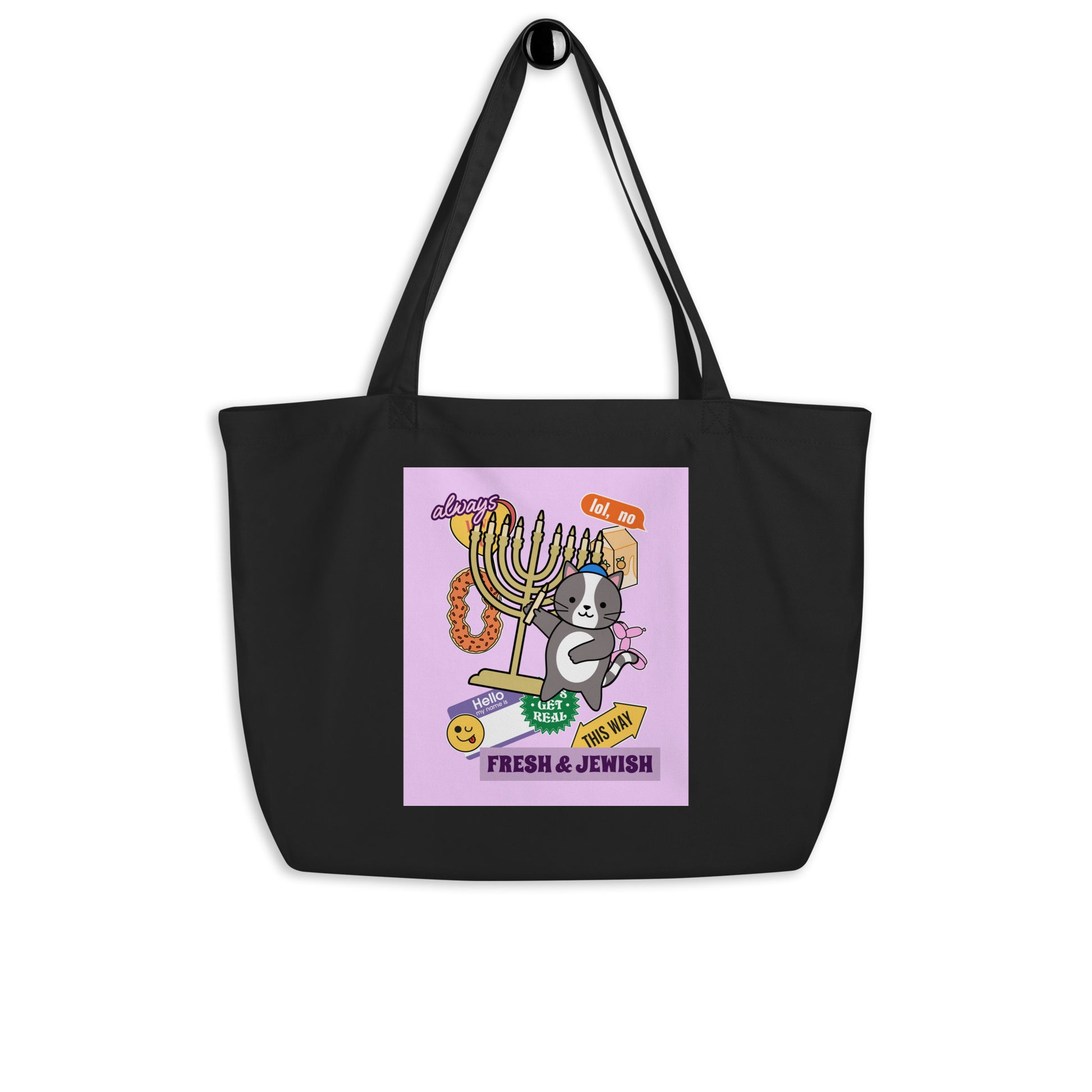 Shop Jewish | Pink | Large Organic Tote Bag Jouparty