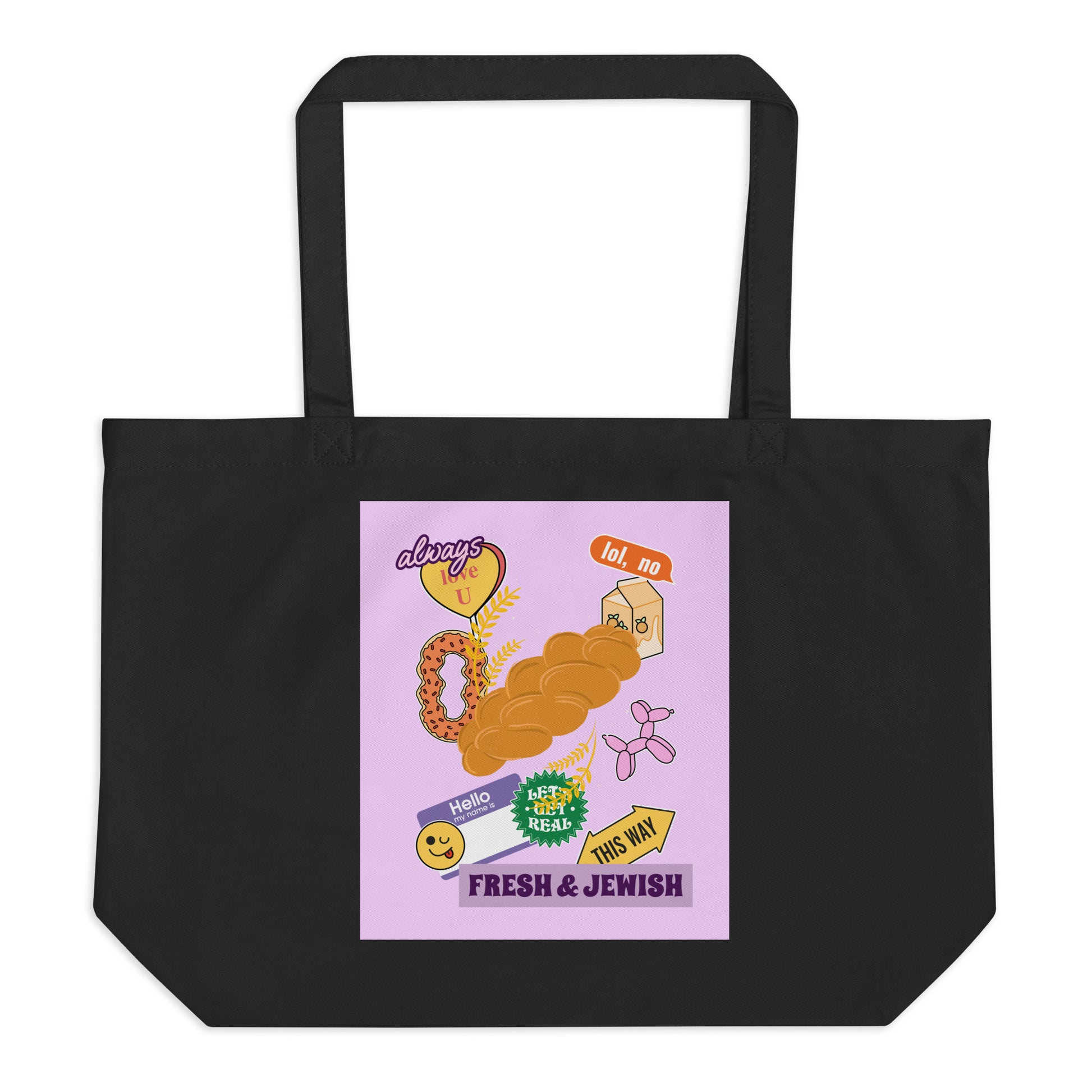 Shop Jewish | Pink | Large Organic Tote Bag Jouparty