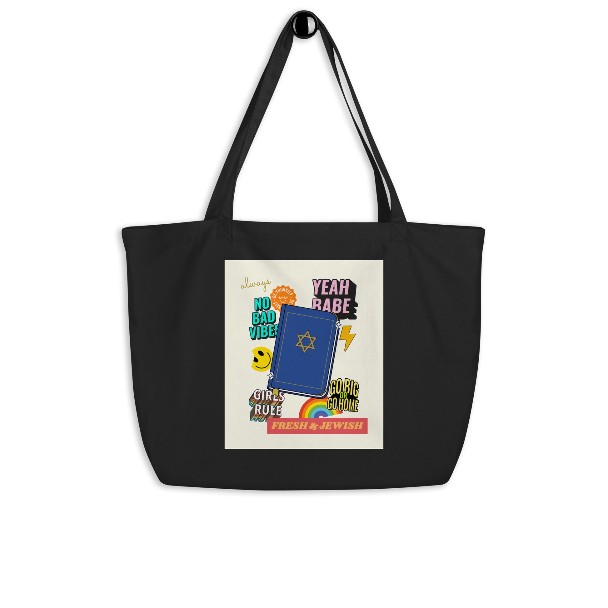 Shop Jewish | Creme | Large Organic Tote Bag Jouparty