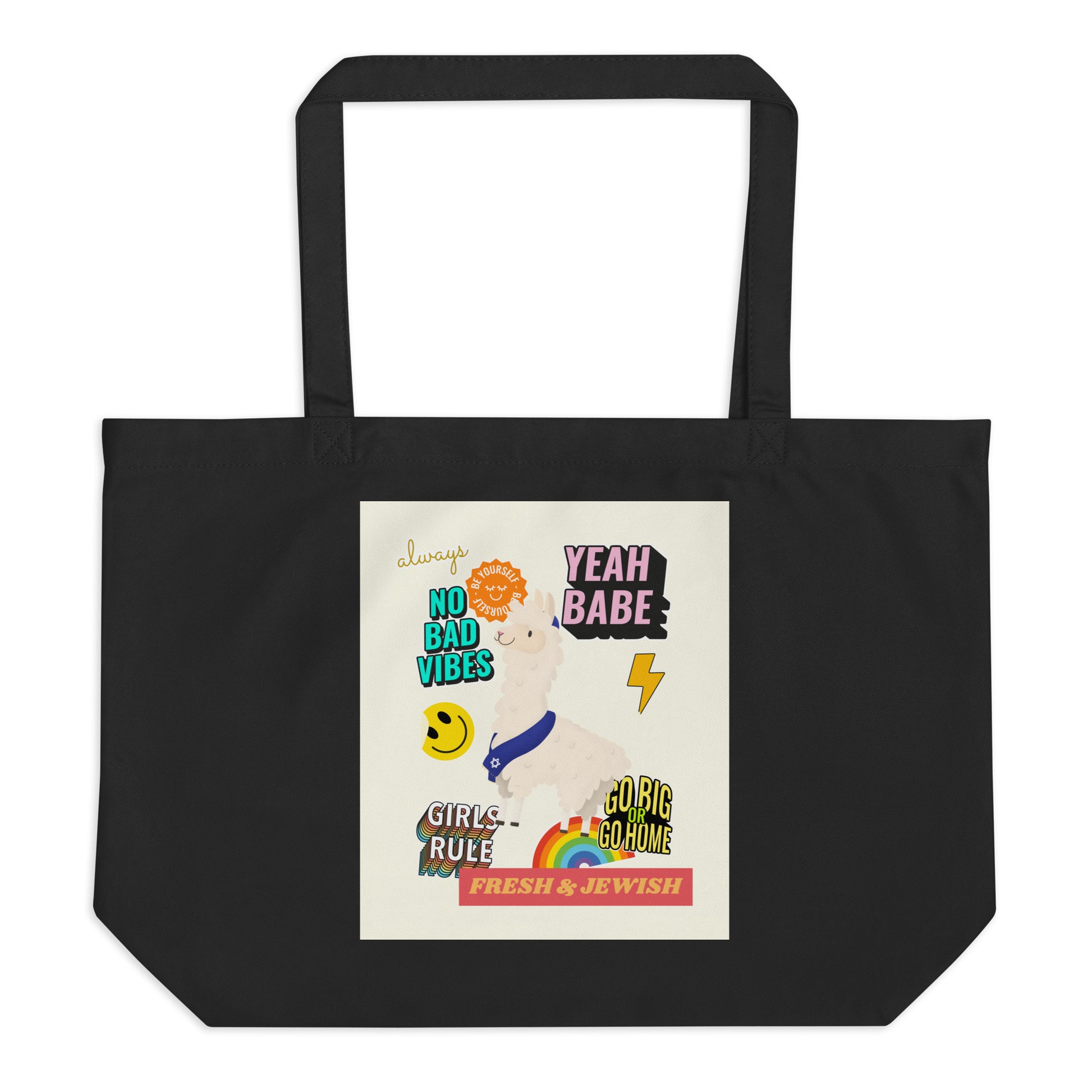 Shop Jewish | Creme | Large Organic Tote Bag Jouparty