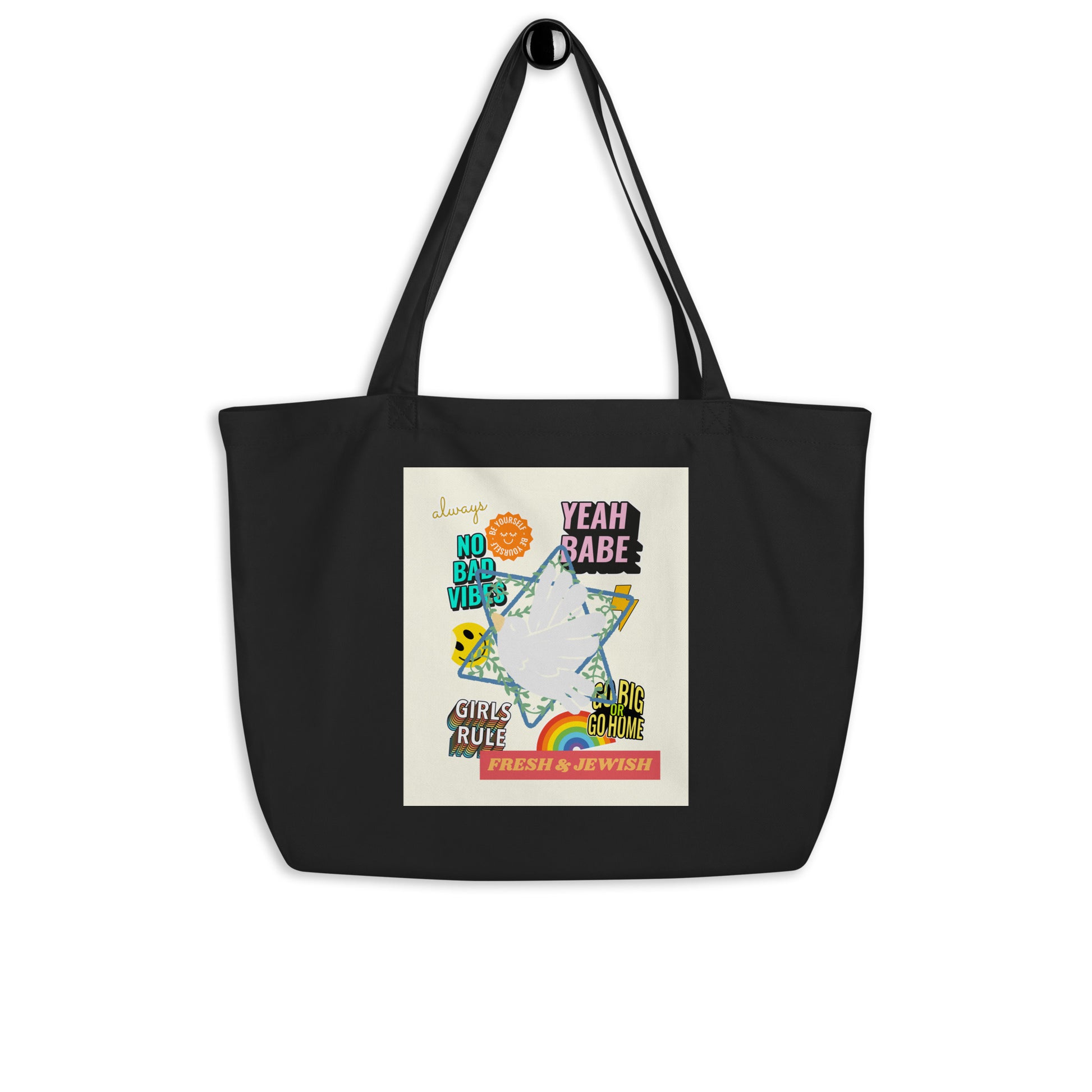 Shop Jewish | Creme | Large Organic Tote Bag Jouparty
