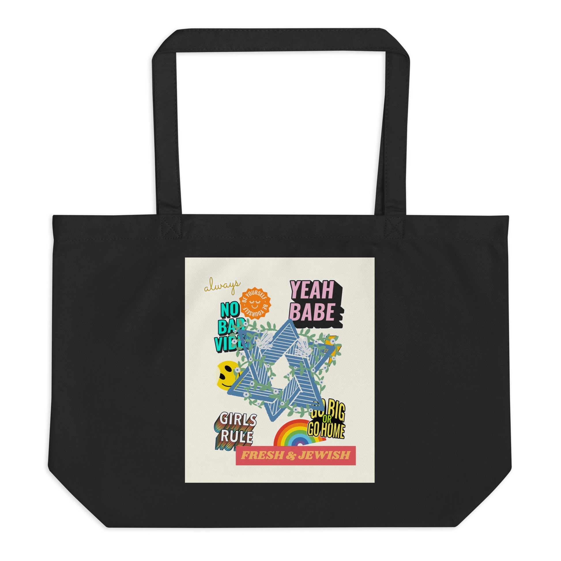 Shop Jewish | Creme | Large Organic Tote Bag Jouparty
