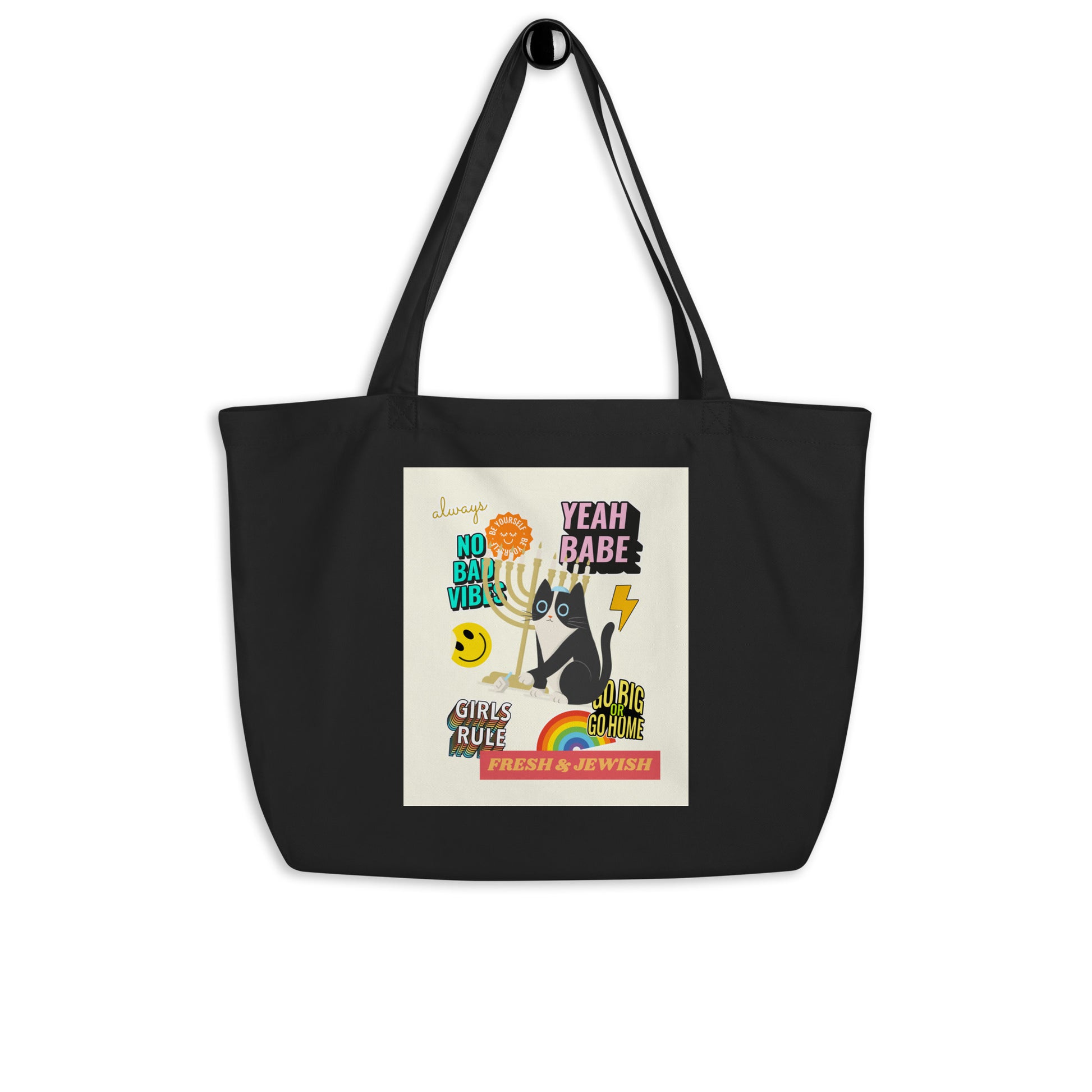 Shop Jewish | Creme | Large Organic Tote Bag Jouparty