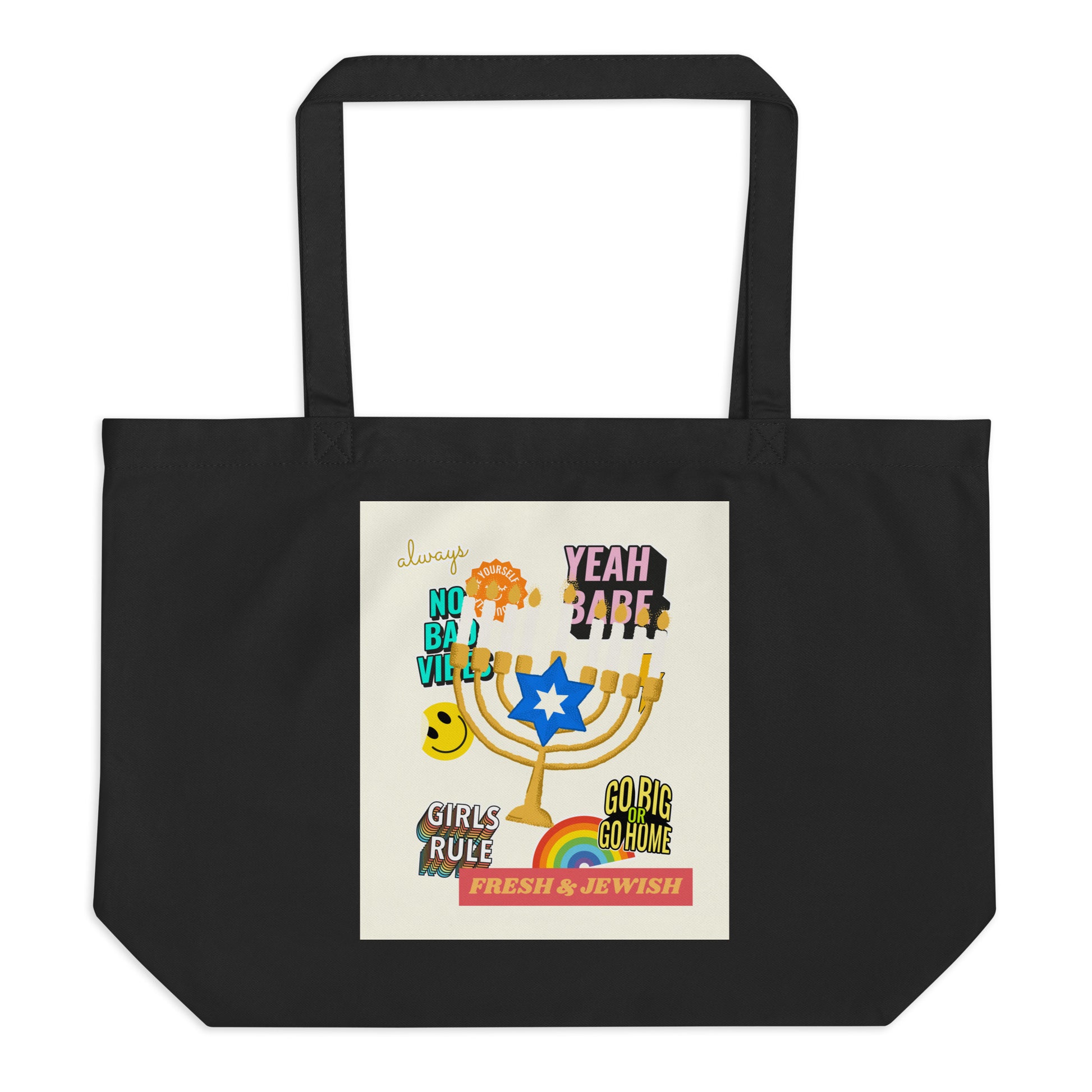Shop Jewish | Creme | Large Organic Tote Bag