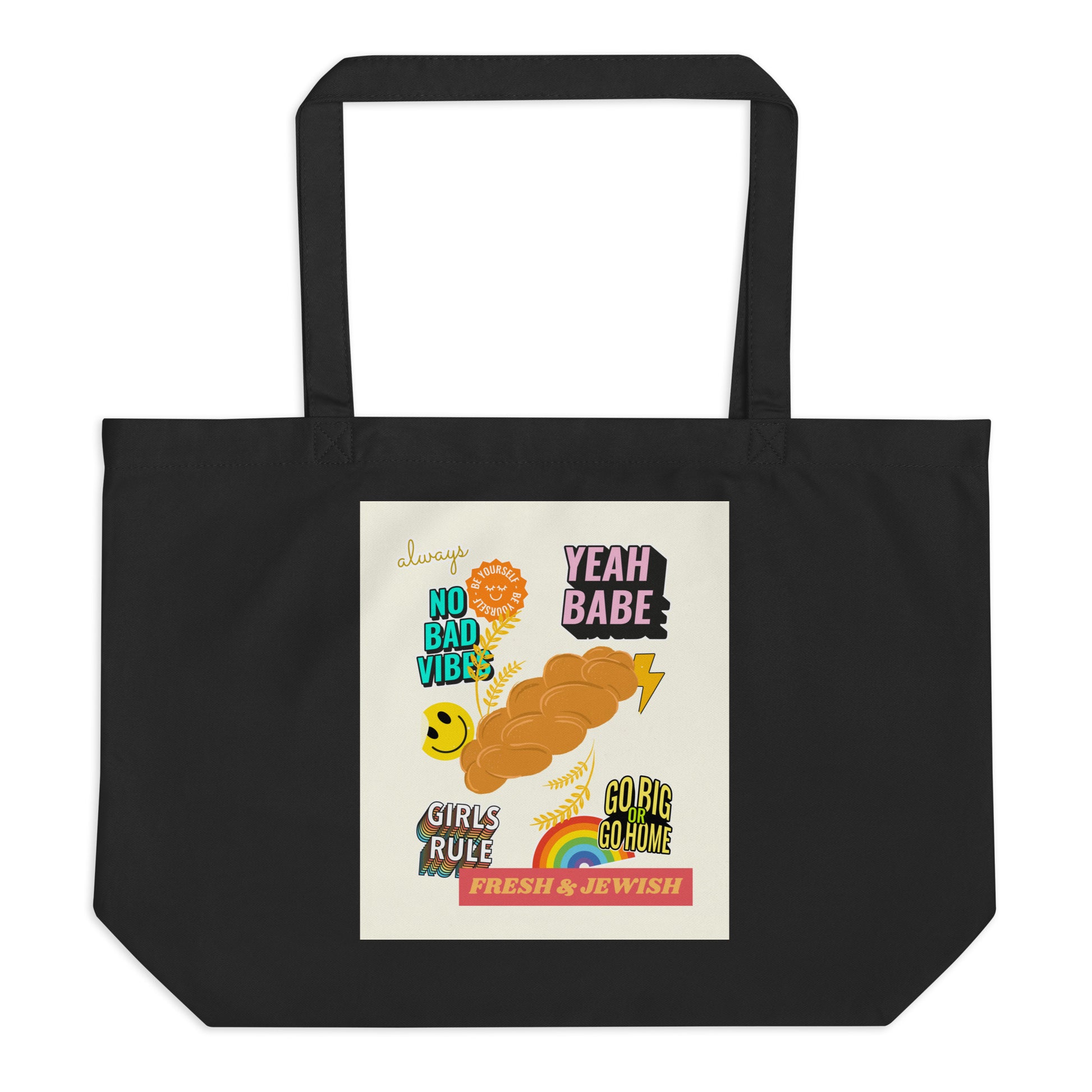 Shop Jewish | Creme | Large Organic Tote Bag Jouparty