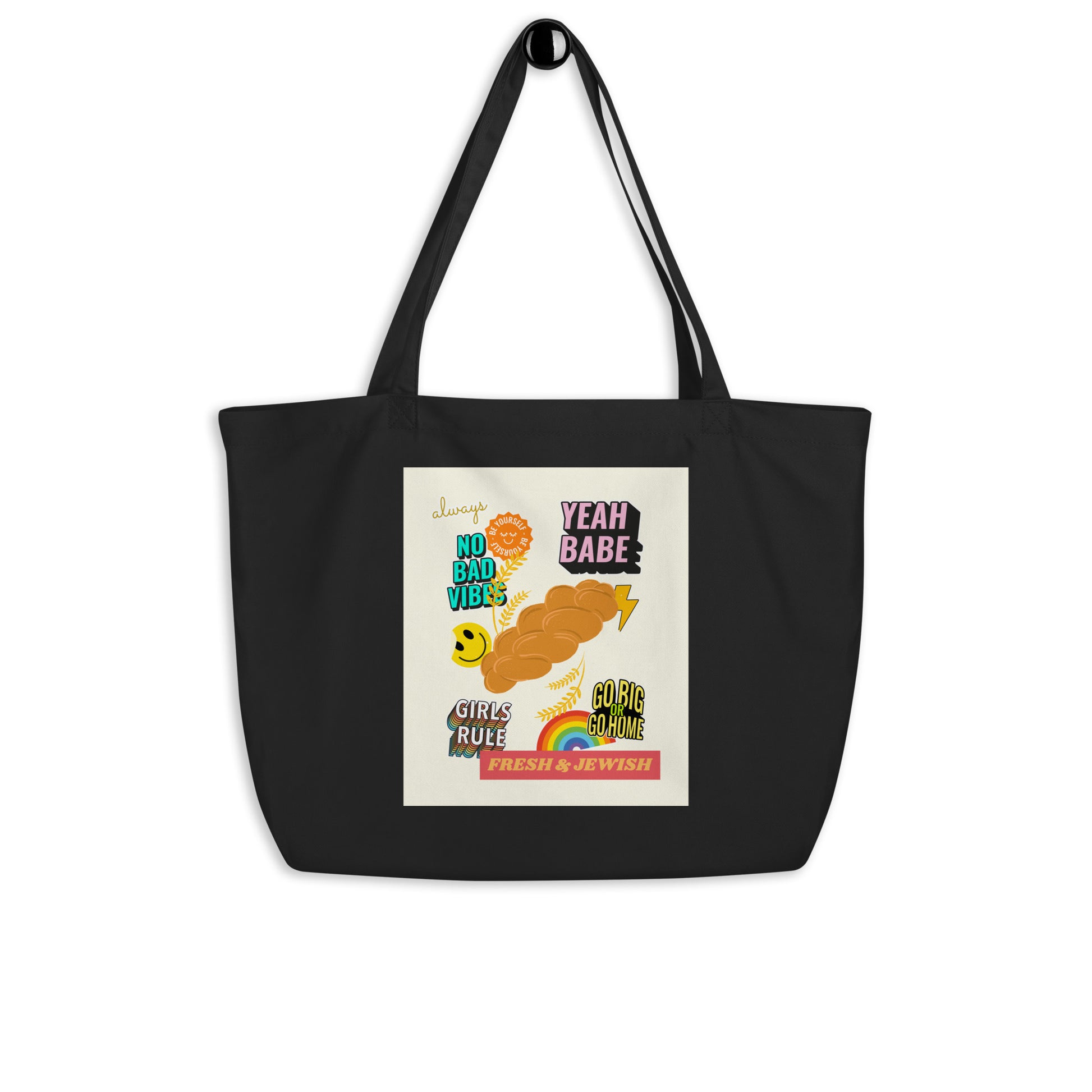 Shop Jewish | Creme | Large Organic Tote Bag Jouparty