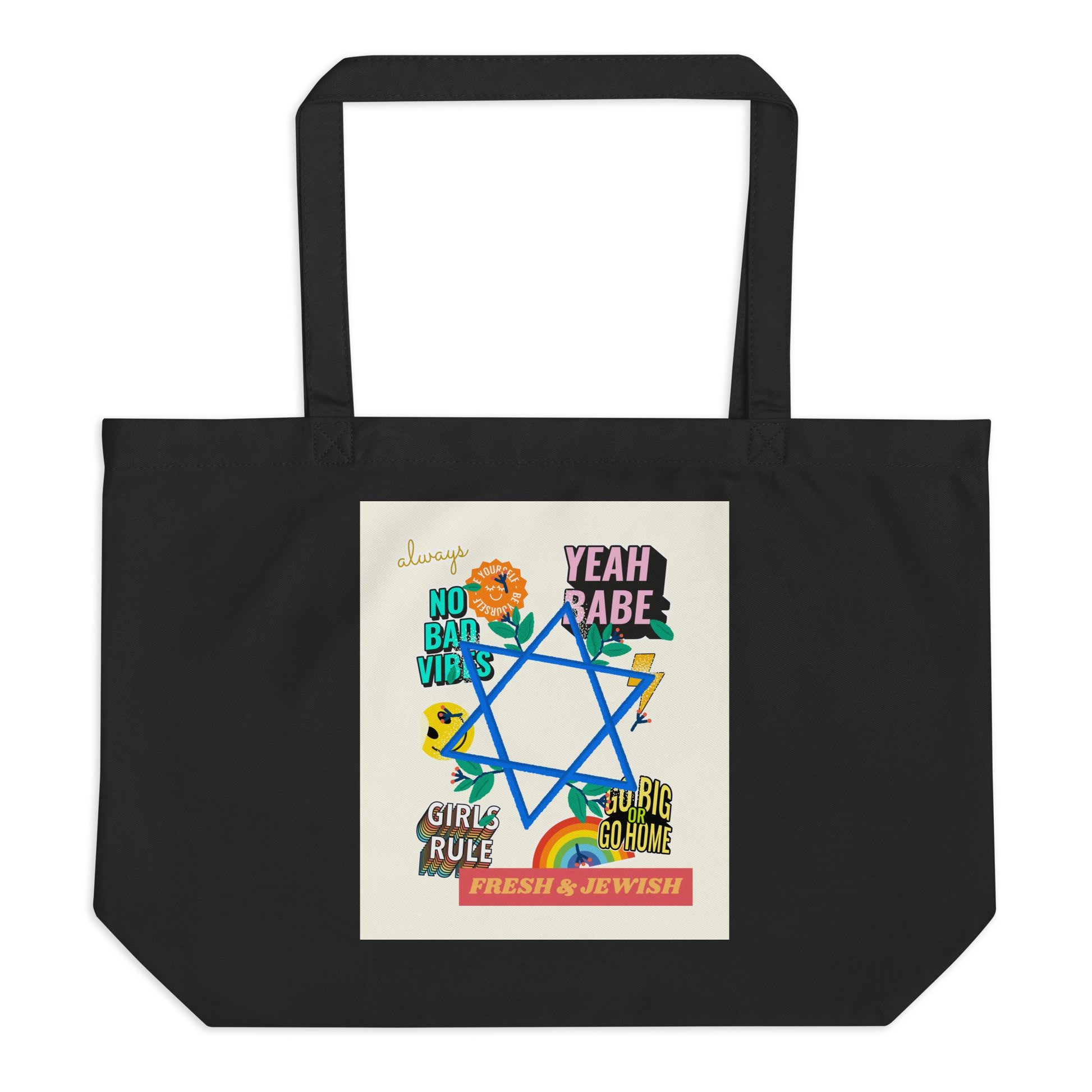 Shop Jewish | Creme | Large Organic Tote Bag Jouparty