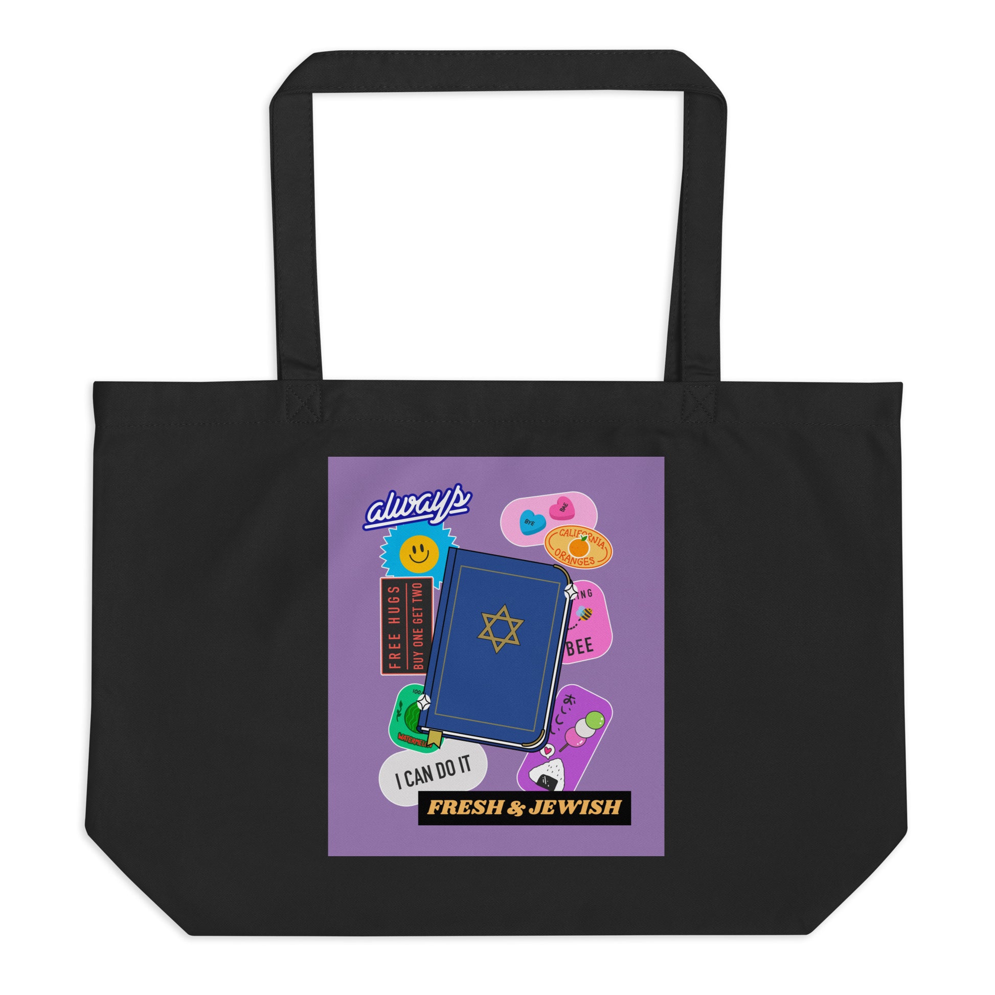Shop Jewish | Purple | Large Organic Tote Bag