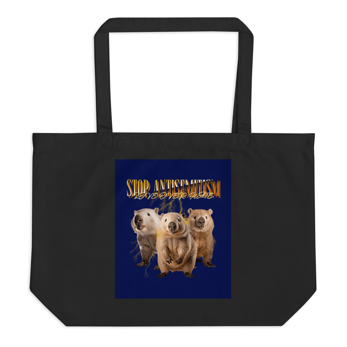 Funny Animals | Antisemitism | Large Organic Tote Bag Jouparty