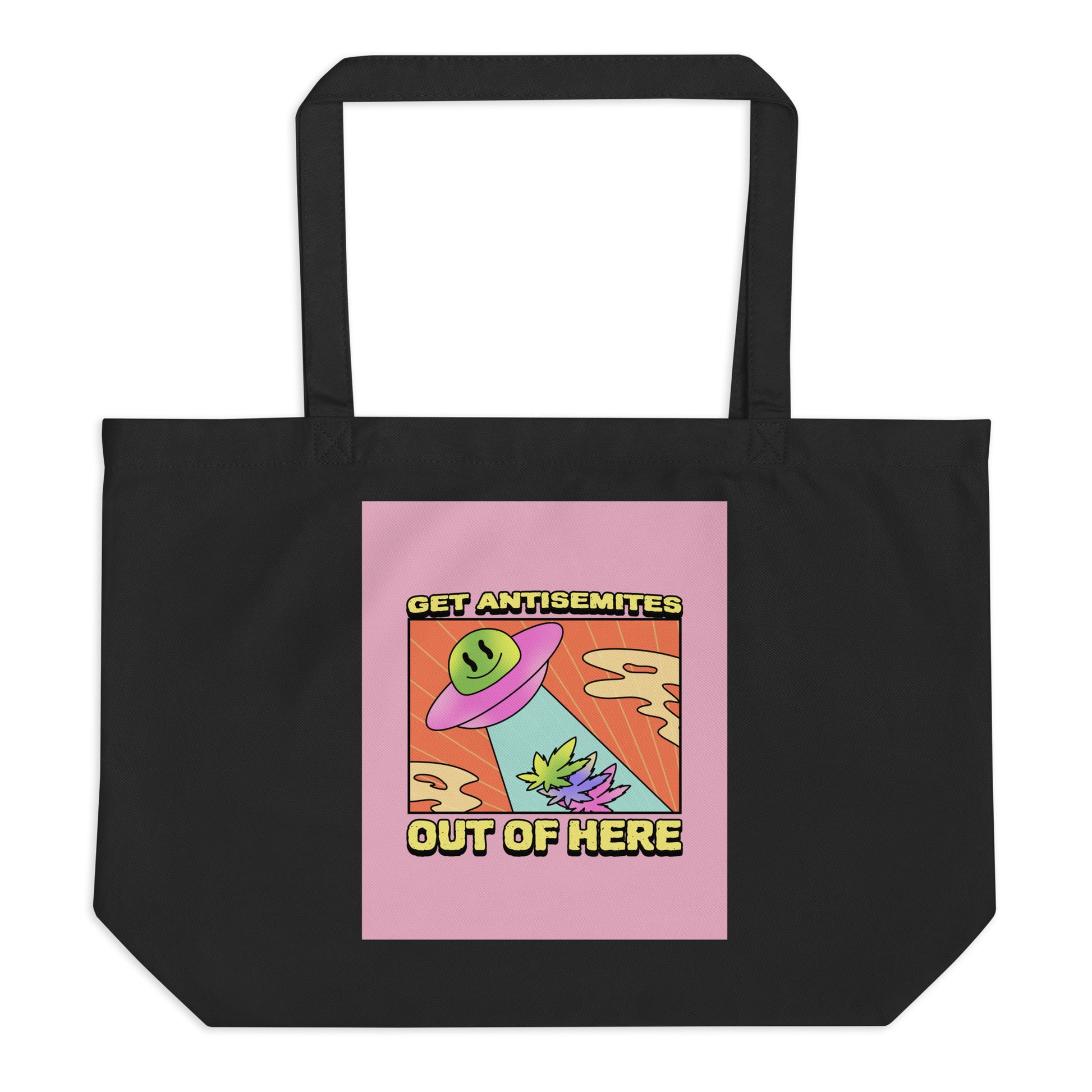 Get Alien Out | Pink Edition | Large Organic Tote Bag