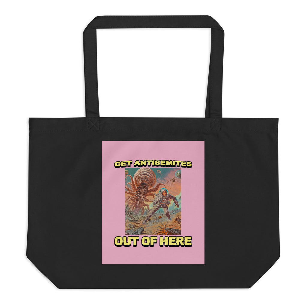Get Alien Out | Pink Edition | Large Organic Tote Bag