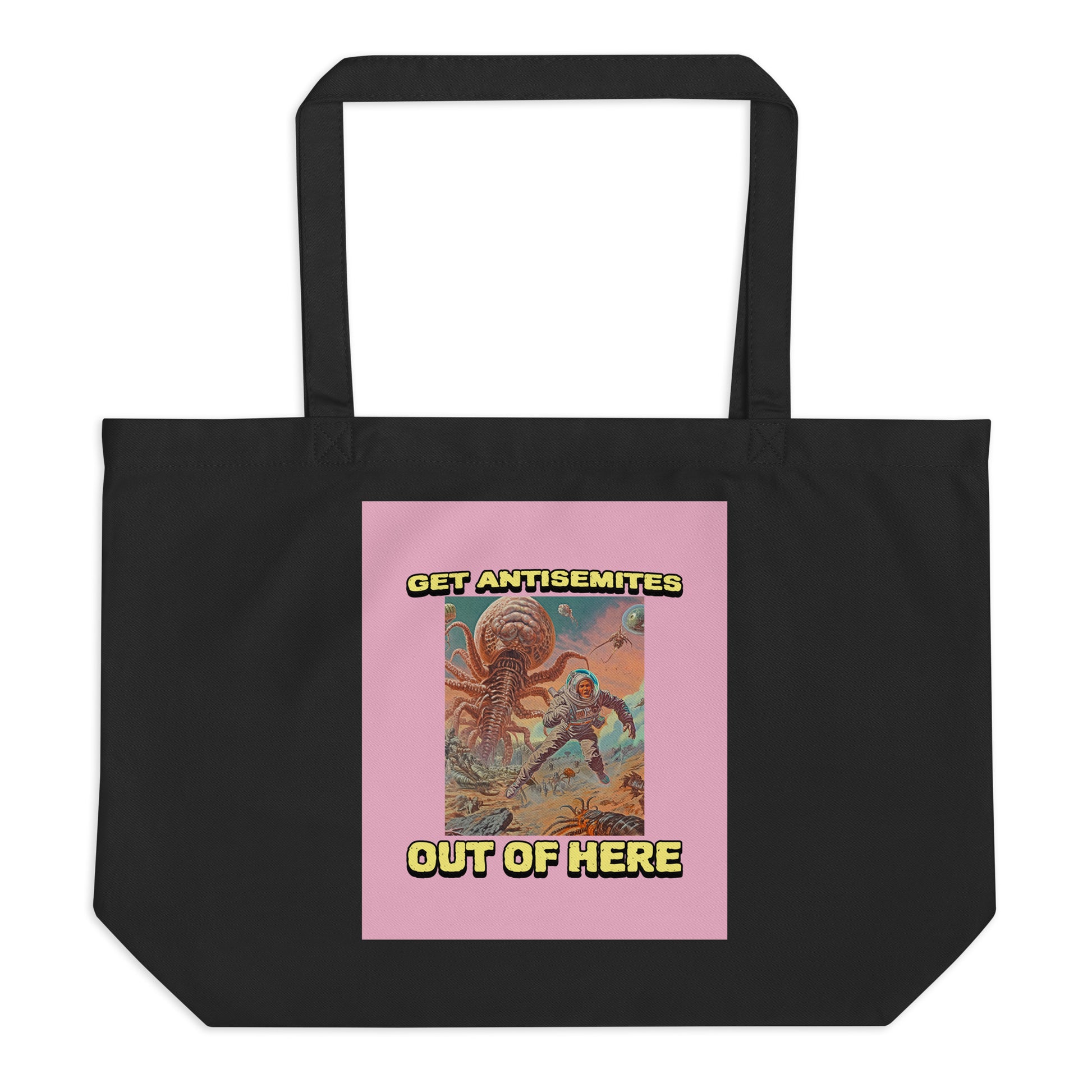 Get Alien Out | Pink Edition | Large Organic Tote Bag