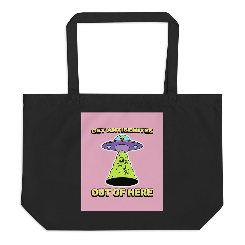 Get Alien Out | Pink Edition | Large Organic Tote Bag