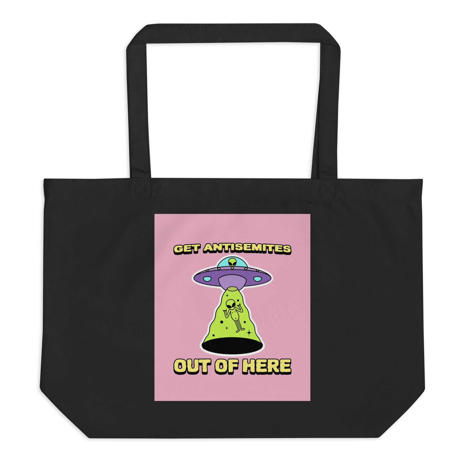 Get Alien Out | Pink Edition | Large Organic Tote Bag