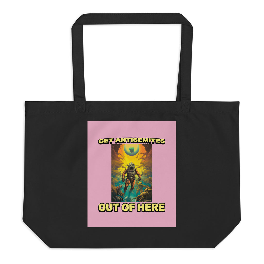 Get Alien Out | Pink Edition | Large Organic Tote Bag