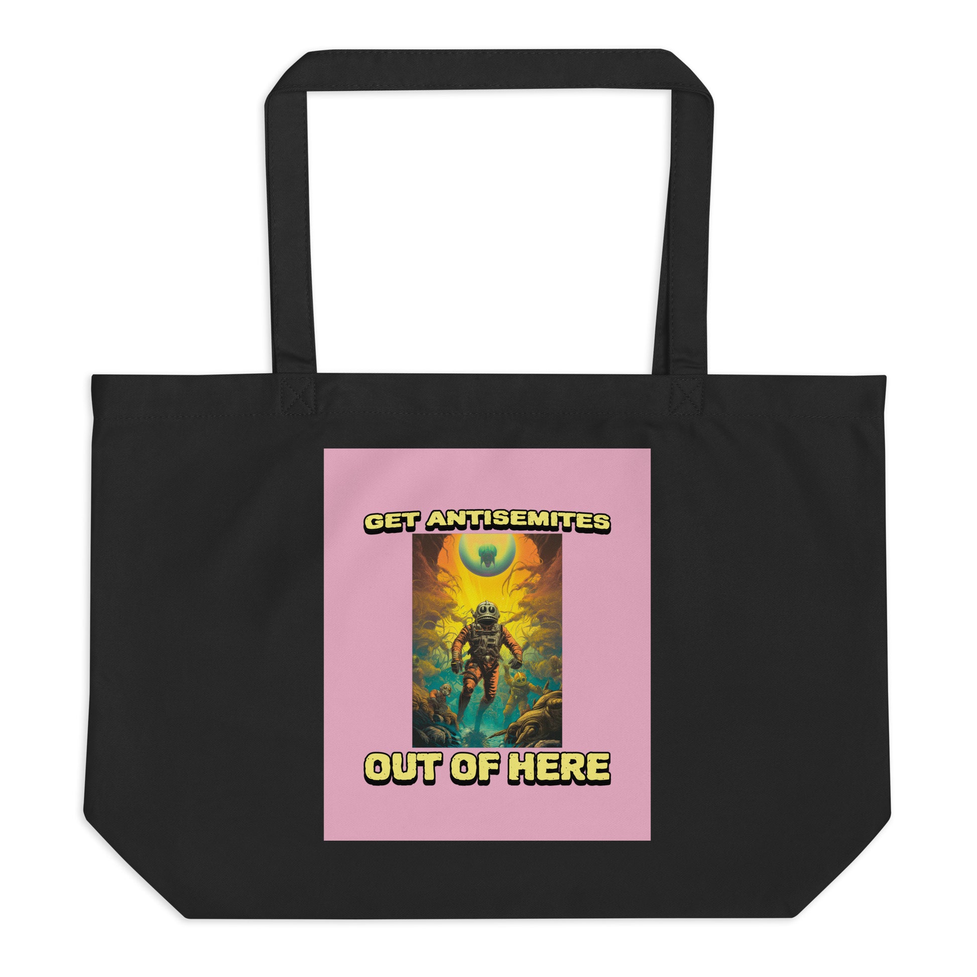 Get Alien Out | Pink Edition | Large Organic Tote Bag