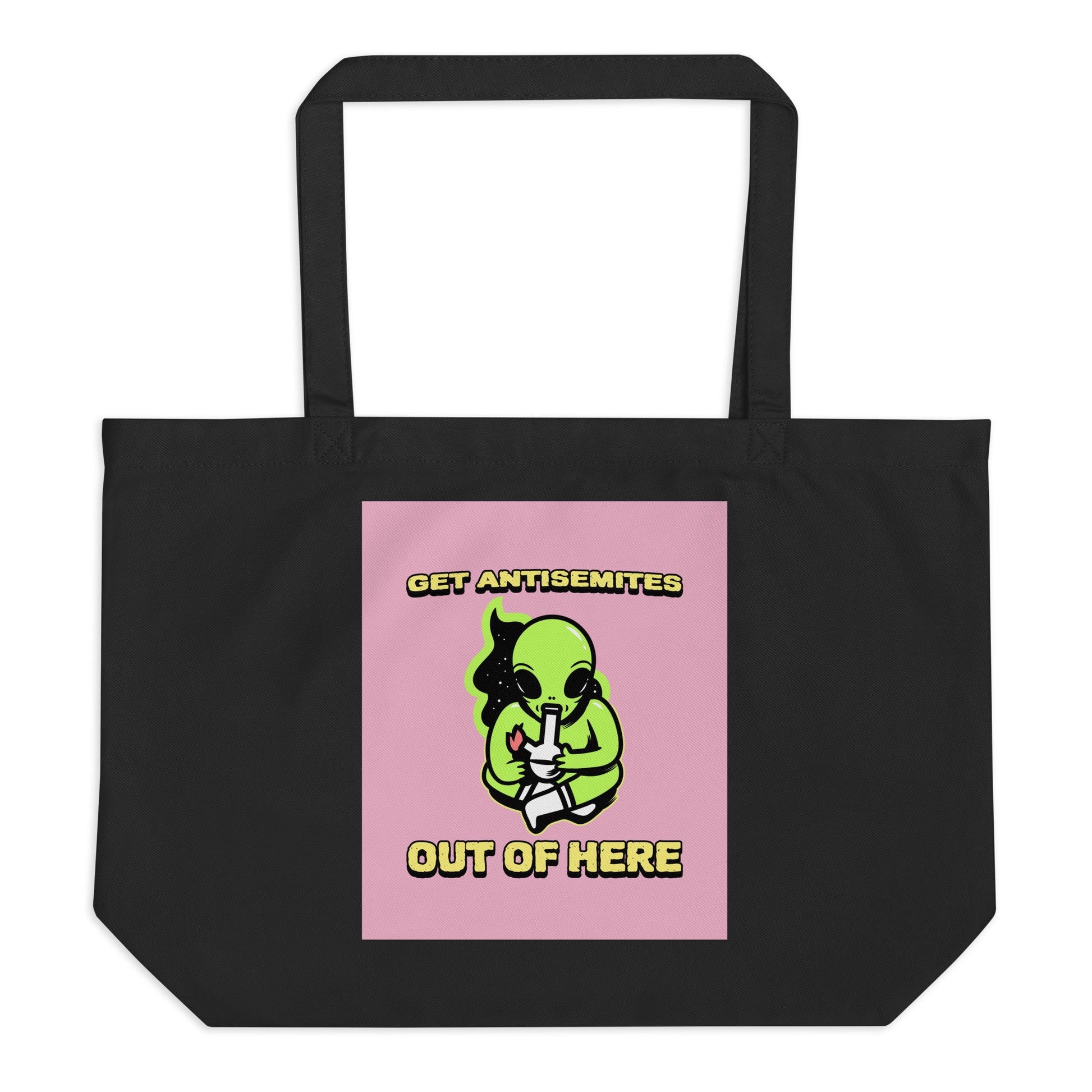 Get Alien Out | Pink Edition | Large Organic Tote Bag