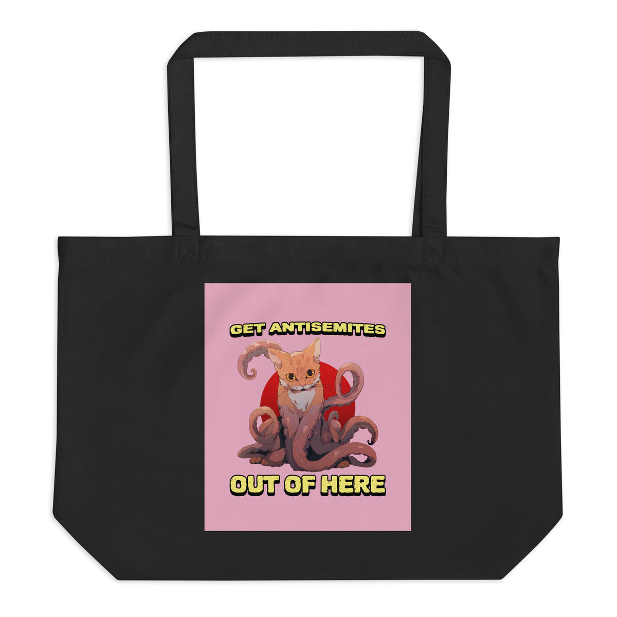 Get Alien Out | Pink Edition | Large Organic Tote Bag Jouparty