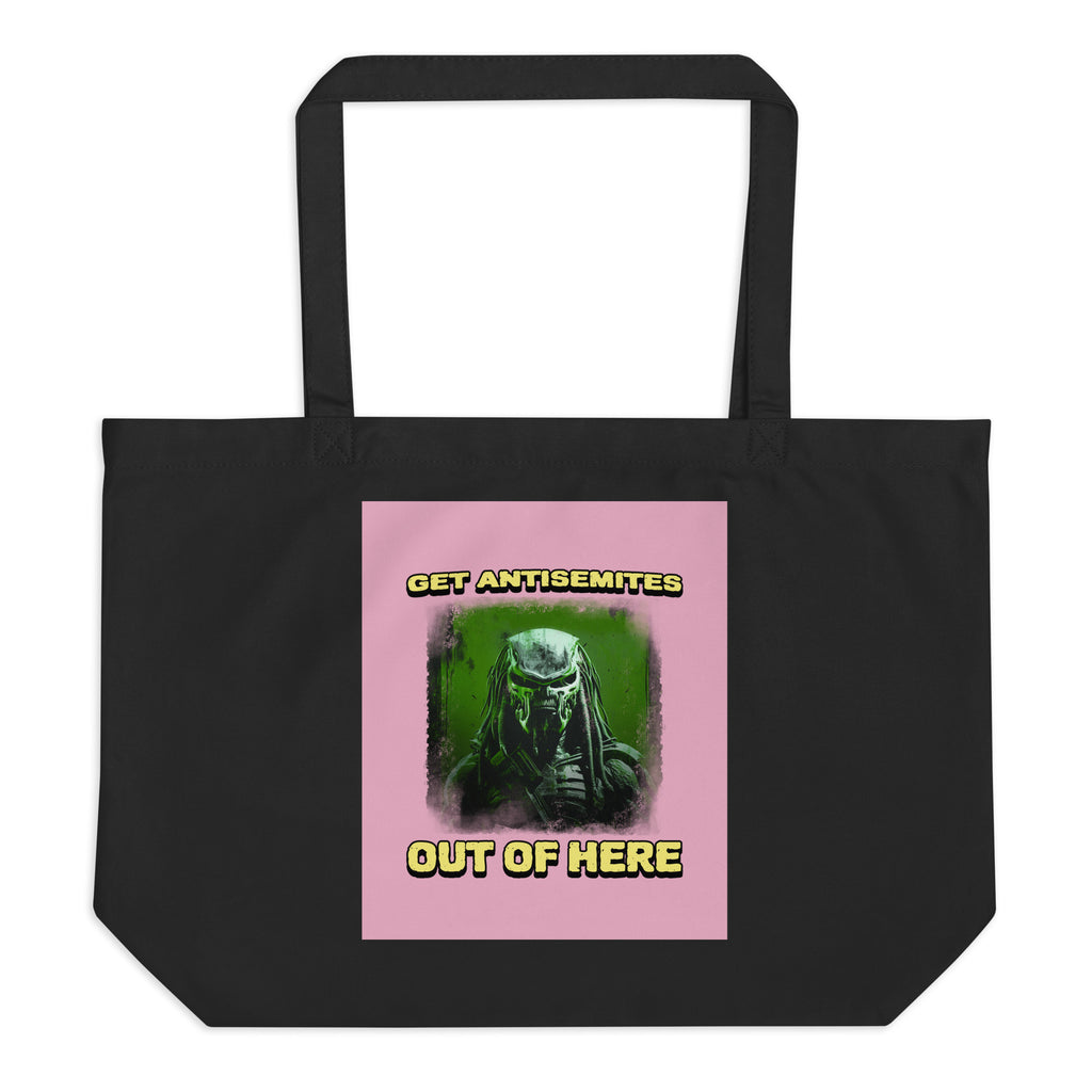 Get Alien Out | Pink Edition | Large Organic Tote Bag Jouparty