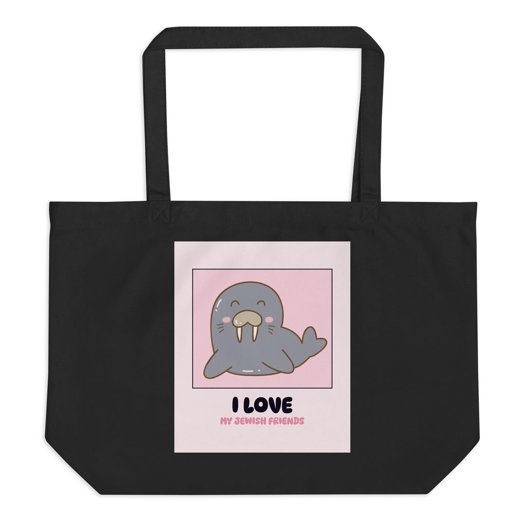 I Love My Jewish Friends | Pink Edition | Large Organic Tote Bag