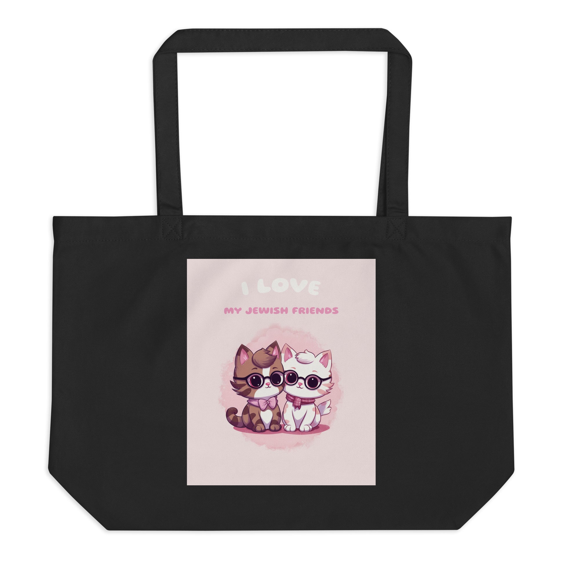 I Love My Jewish Friends | Pink Edition | Large Organic Tote Bag