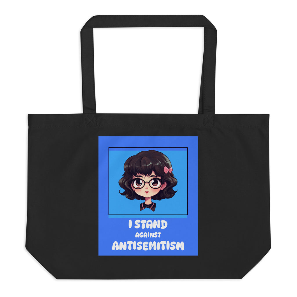 I Stand Against Antisemitism | Large Organic Tote Bag Jouparty