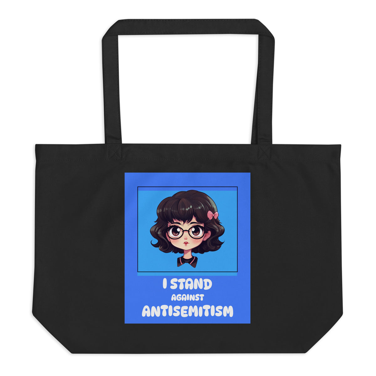 I Stand Against Antisemitism | Large Organic Tote Bag Jouparty