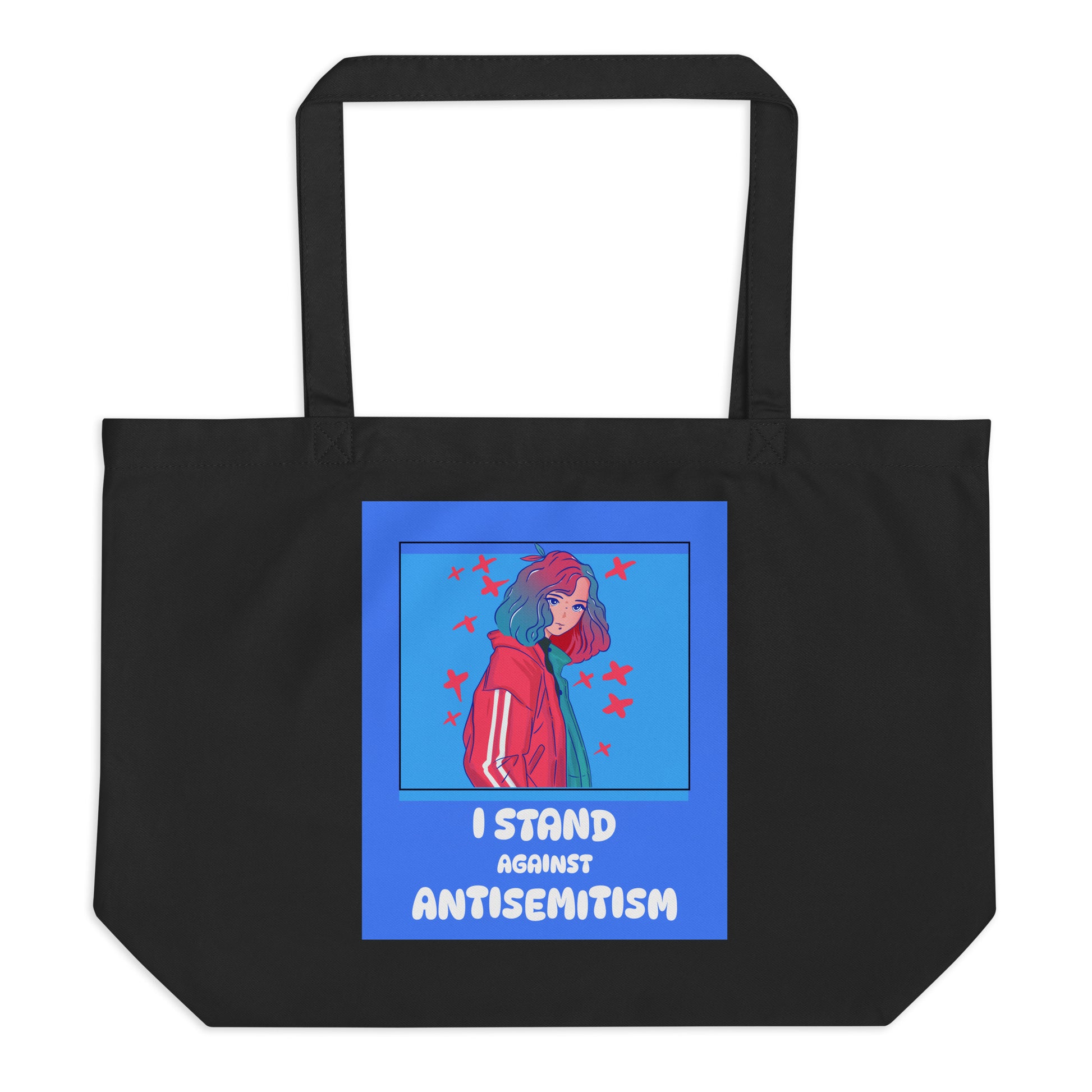 I Stand Against Antisemitism | Large Organic Tote Bag Jouparty