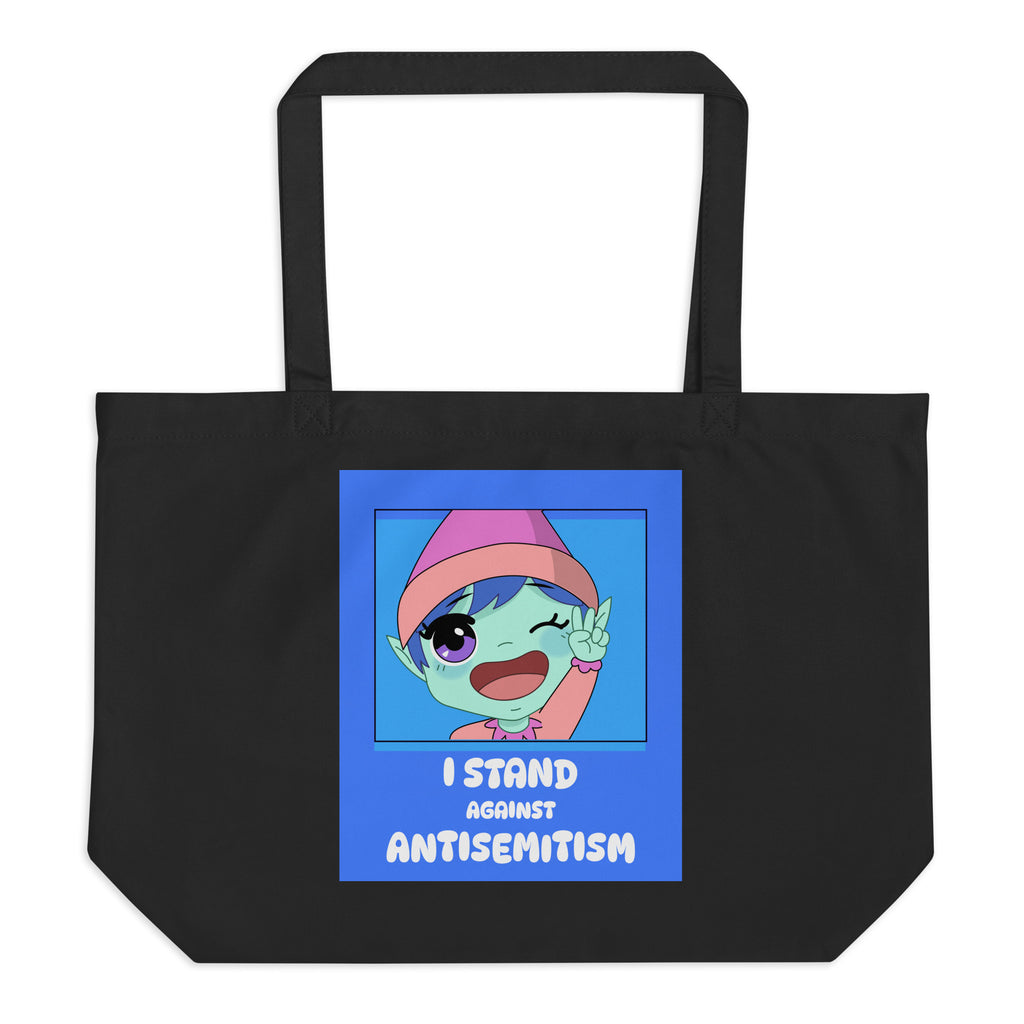 I Stand Against Antisemitism | Large Organic Tote Bag Jouparty
