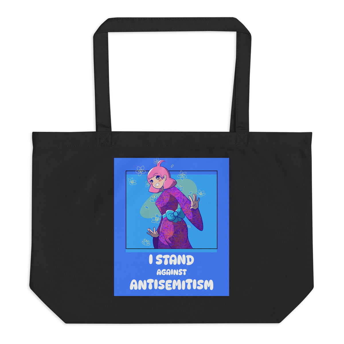 I Stand Against Antisemitism | Large Organic Tote Bag Jouparty