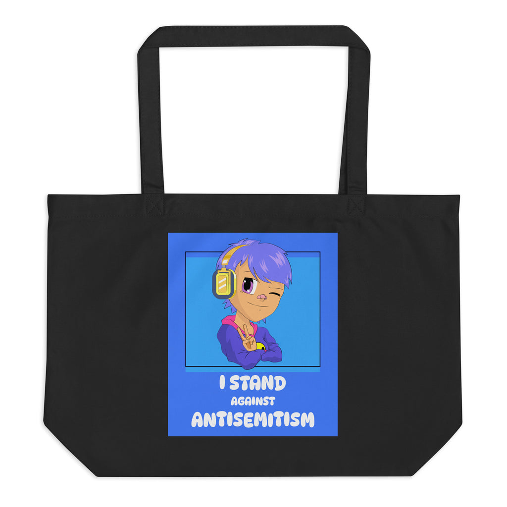 I Stand Against Antisemitism | Large Organic Tote Bag