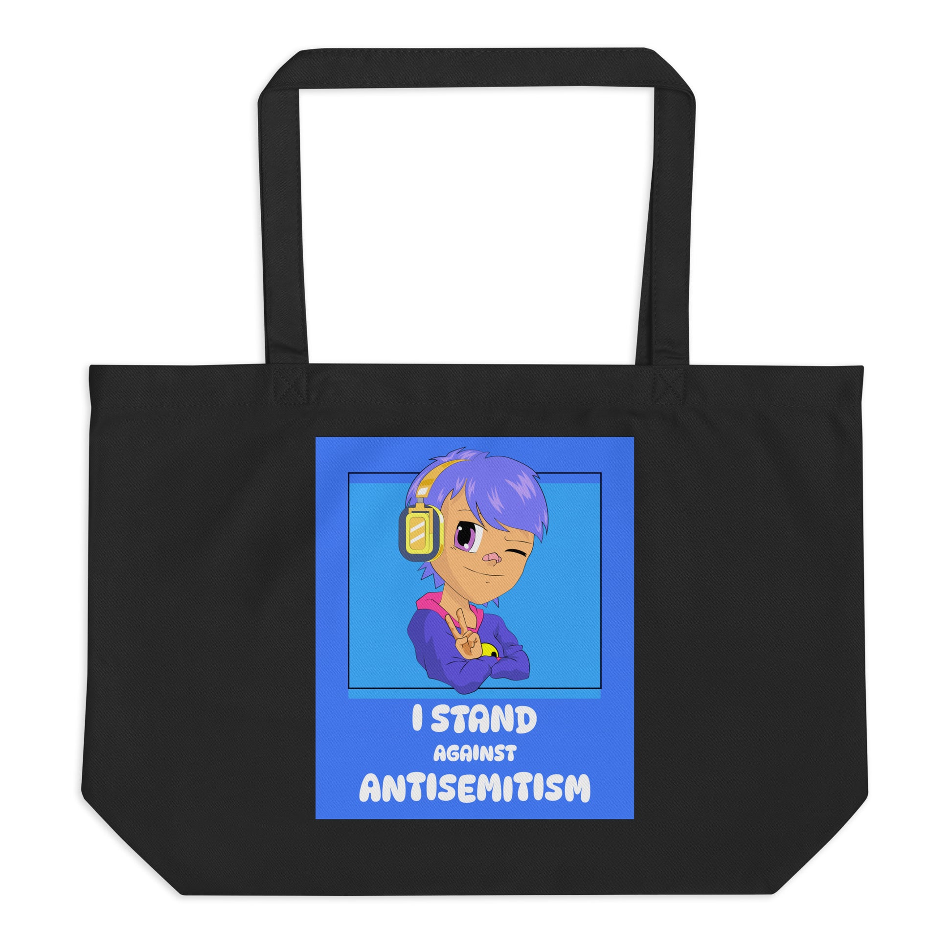 I Stand Against Antisemitism | Large Organic Tote Bag