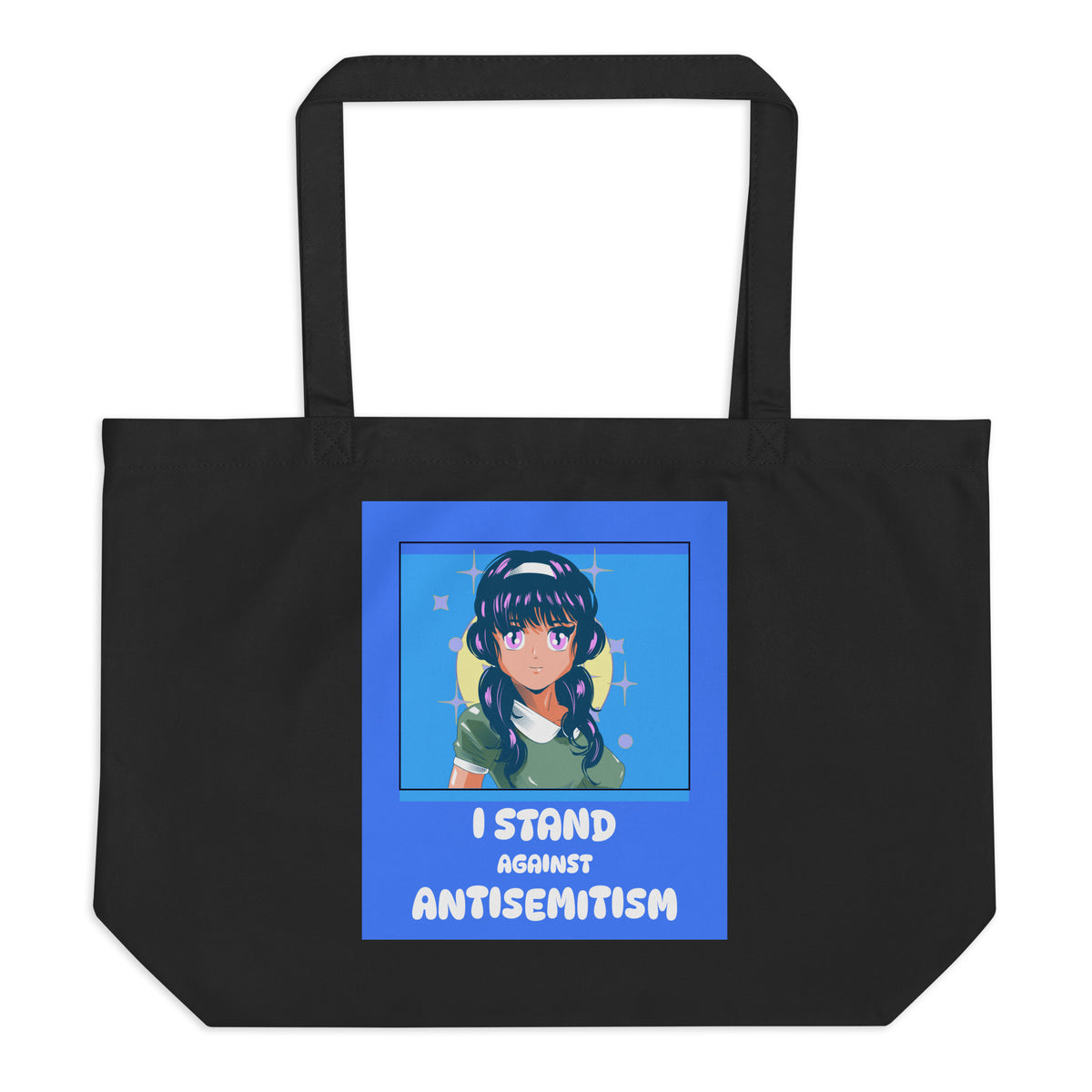 I Stand Against Antisemitism | Large Organic Tote Bag Jouparty