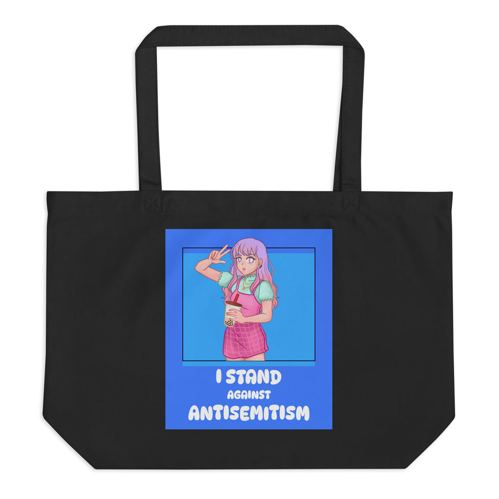 I Stand Against Antisemitism | Large Organic Tote Bag