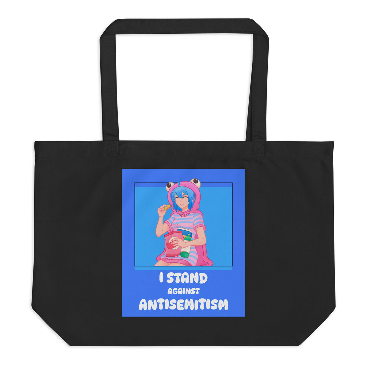 I Stand Against Antisemitism | Large Organic Tote Bag Jouparty