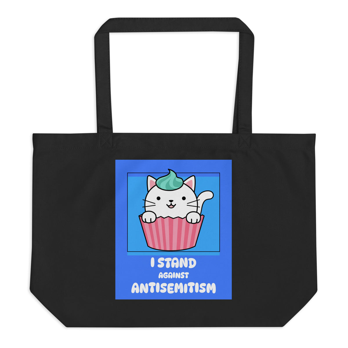 I Stand Against Antisemitism | Large Organic Tote Bag Jouparty