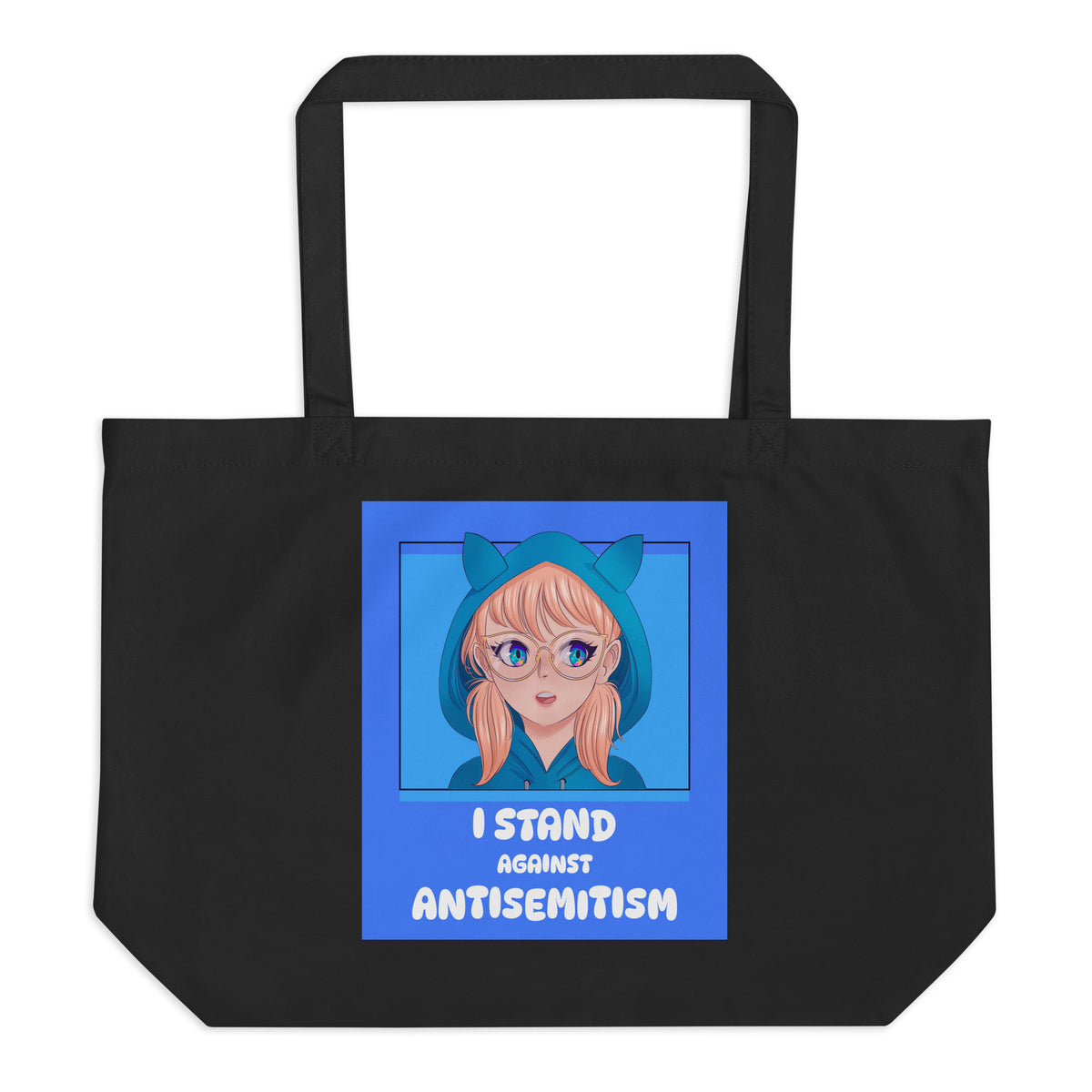 I Stand Against Antisemitism | Large Organic Tote Bag Jouparty